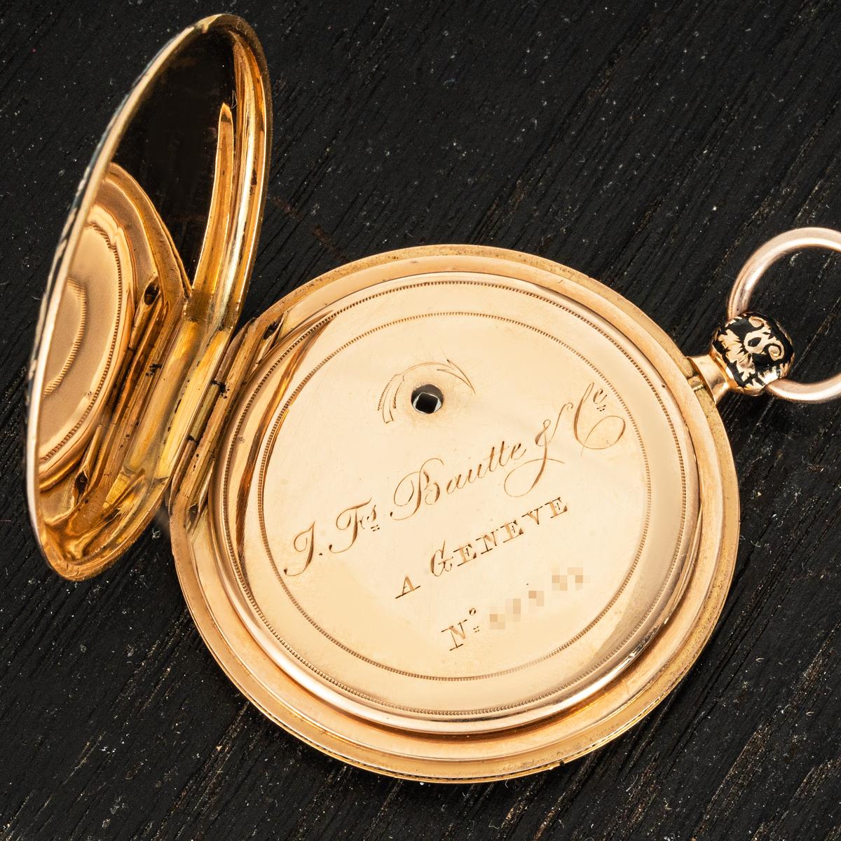 J. F. Bautte & Cie. Un raro orologio da tasca a ore saltanti in oro e smalto del 1810 in vendita 1