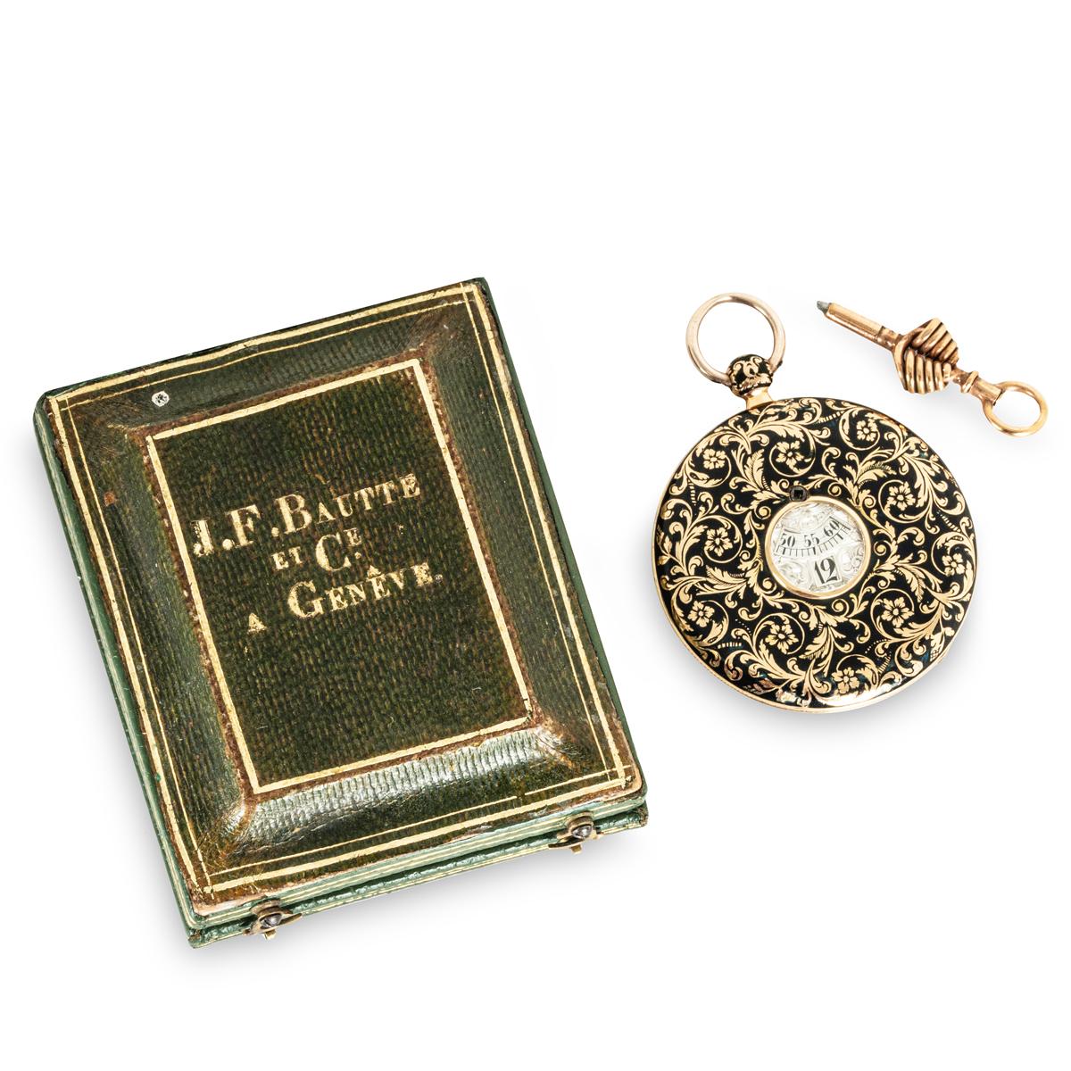 J. F. Bautte & Cie. Un raro orologio da tasca a ore saltanti in oro e smalto del 1810 in vendita 4