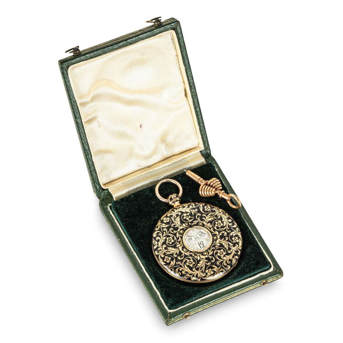 J. F. Bautte & Cie. Un raro orologio da tasca a ore saltanti in oro e smalto del 1810 in vendita 5