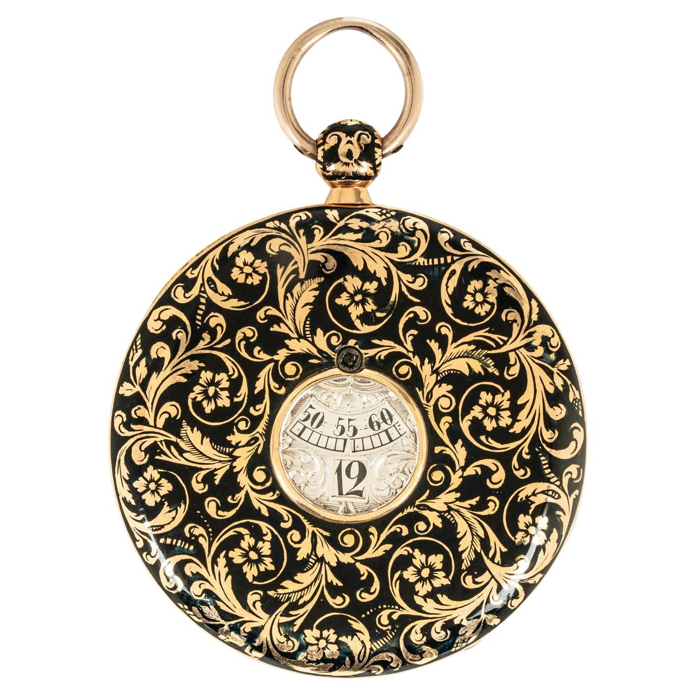 J. F. Bautte
Cie. Un raro orologio da tasca a ore saltanti in oro e smalto del 1810