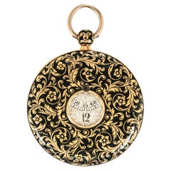 J. F. Bautte & Cie. A Rare Gold & Enamel Jump Hour Pocket Watch C1810