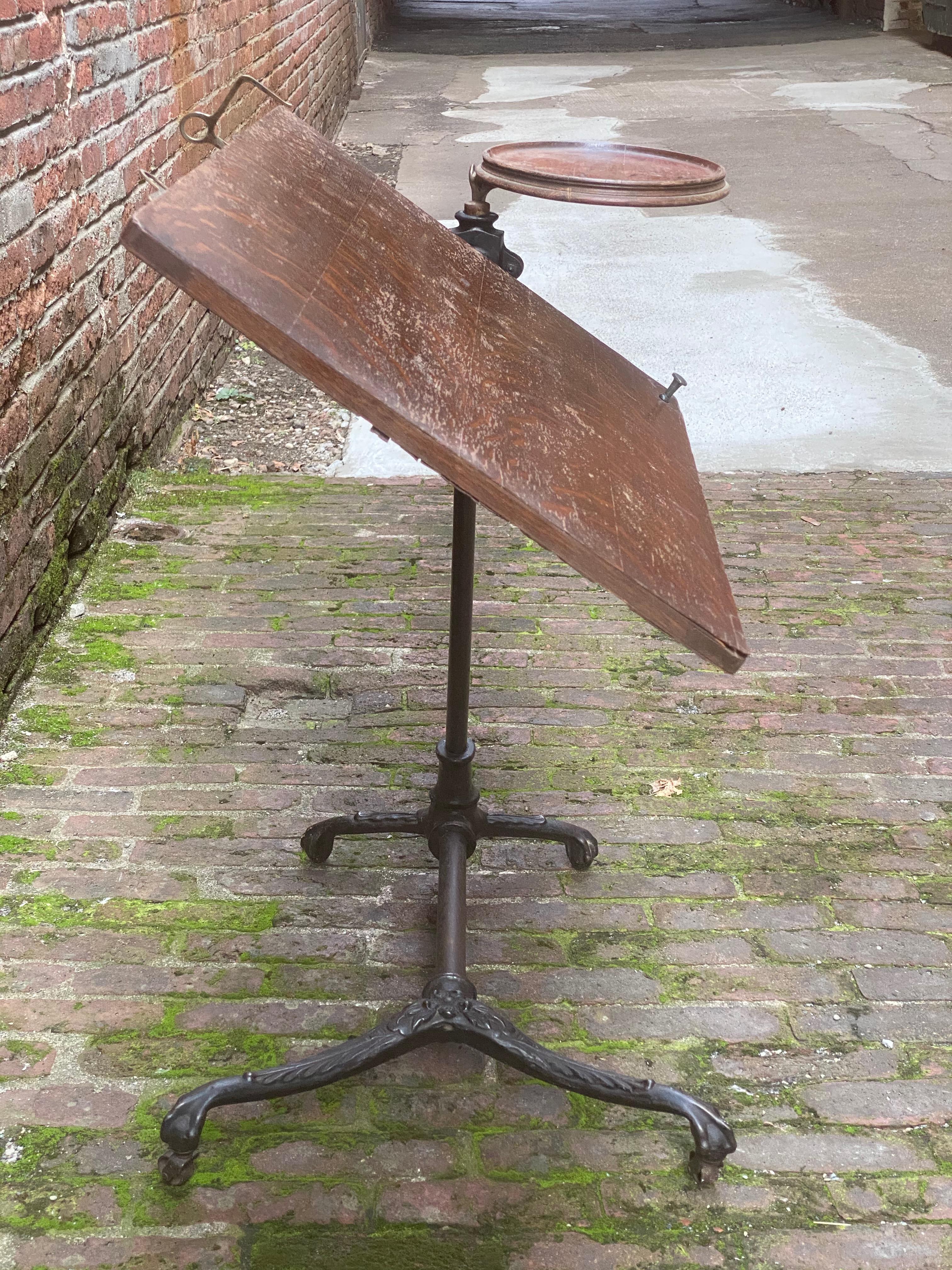 Industrial J. Foot & Son, London Iron and Oak Drafting Table