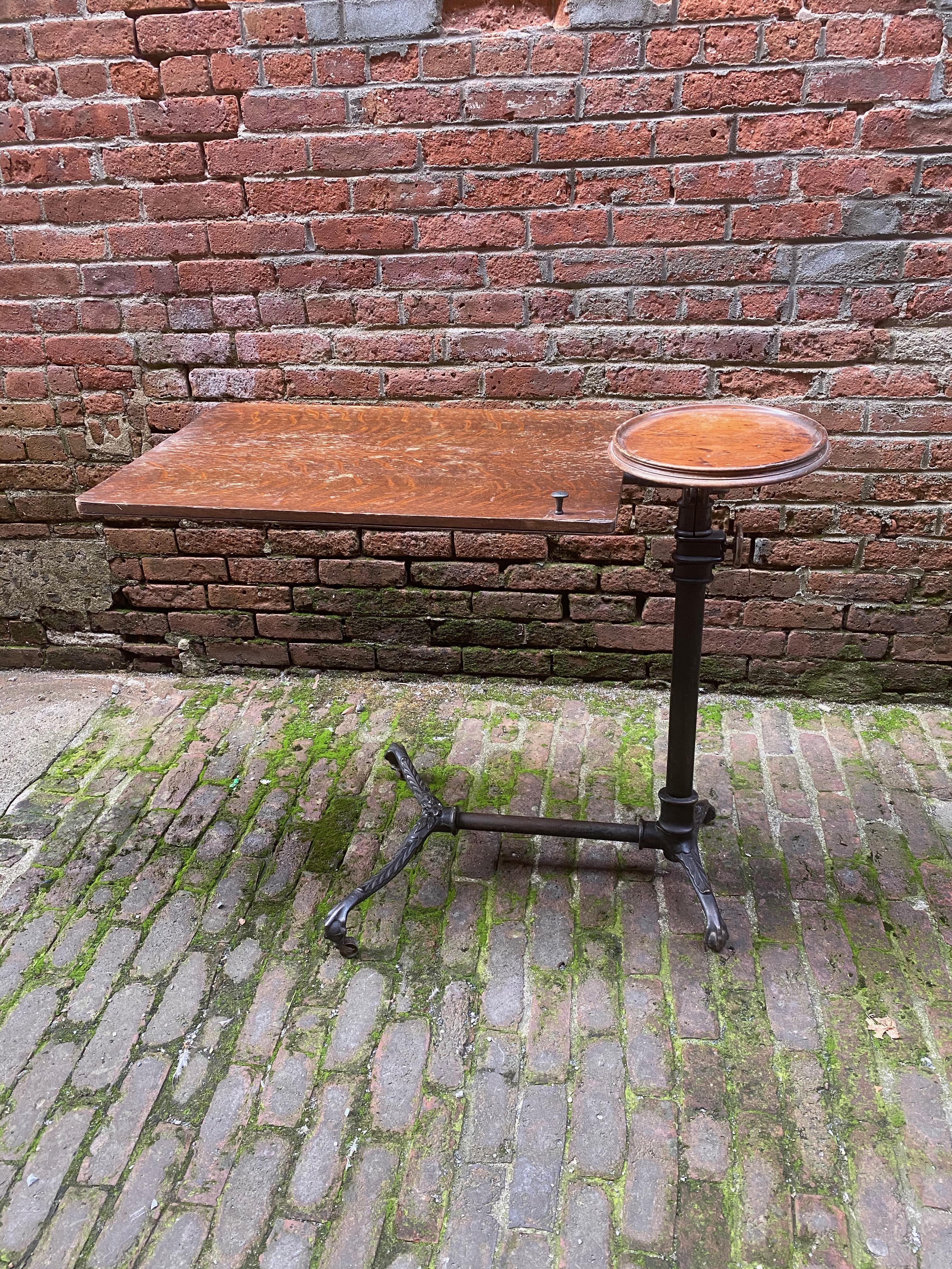 Cast J. Foot & Son, London Iron and Oak Drafting Table