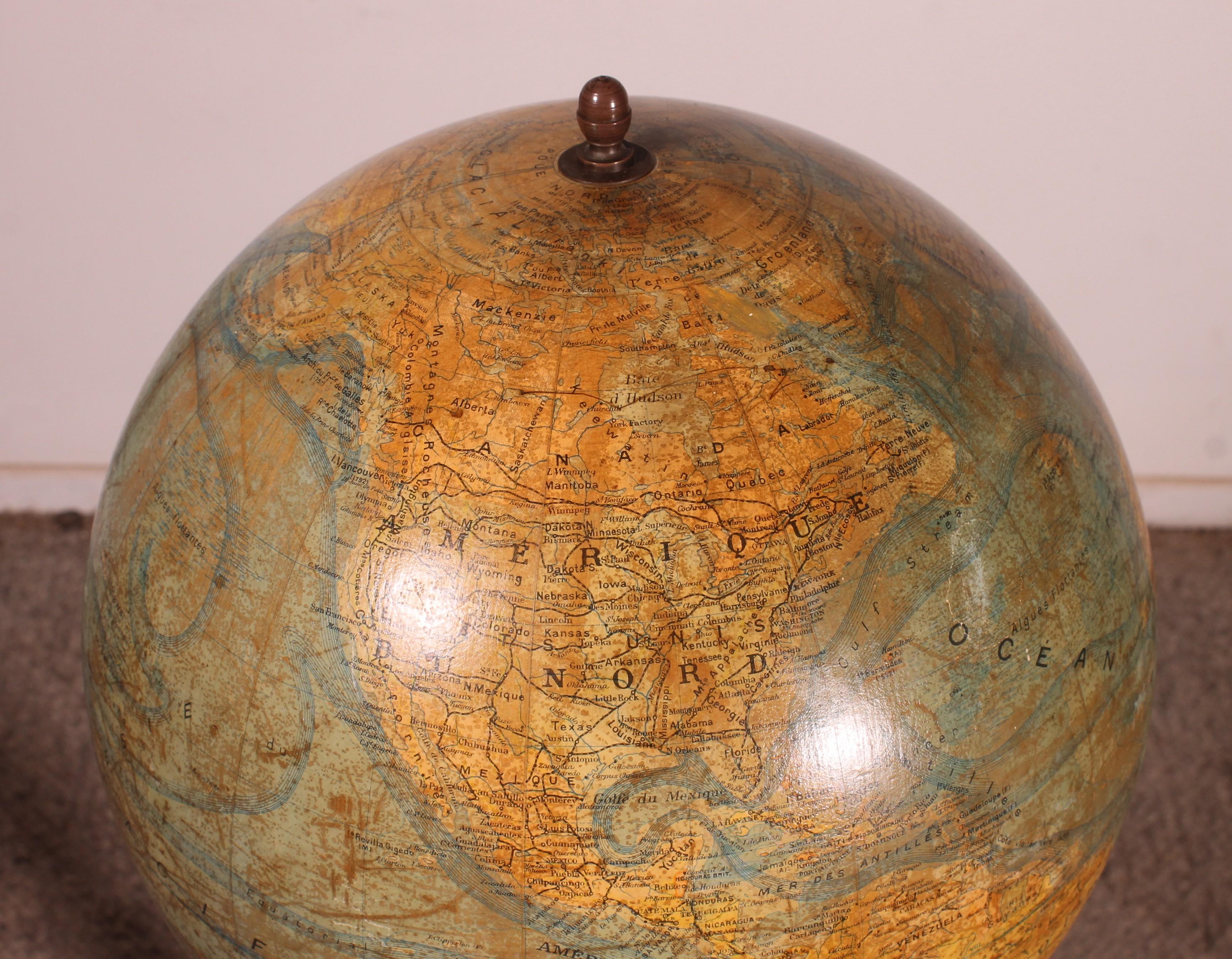 J. Forest A' Paris Globe de bibliothèque du 19ème siècle en vente 4