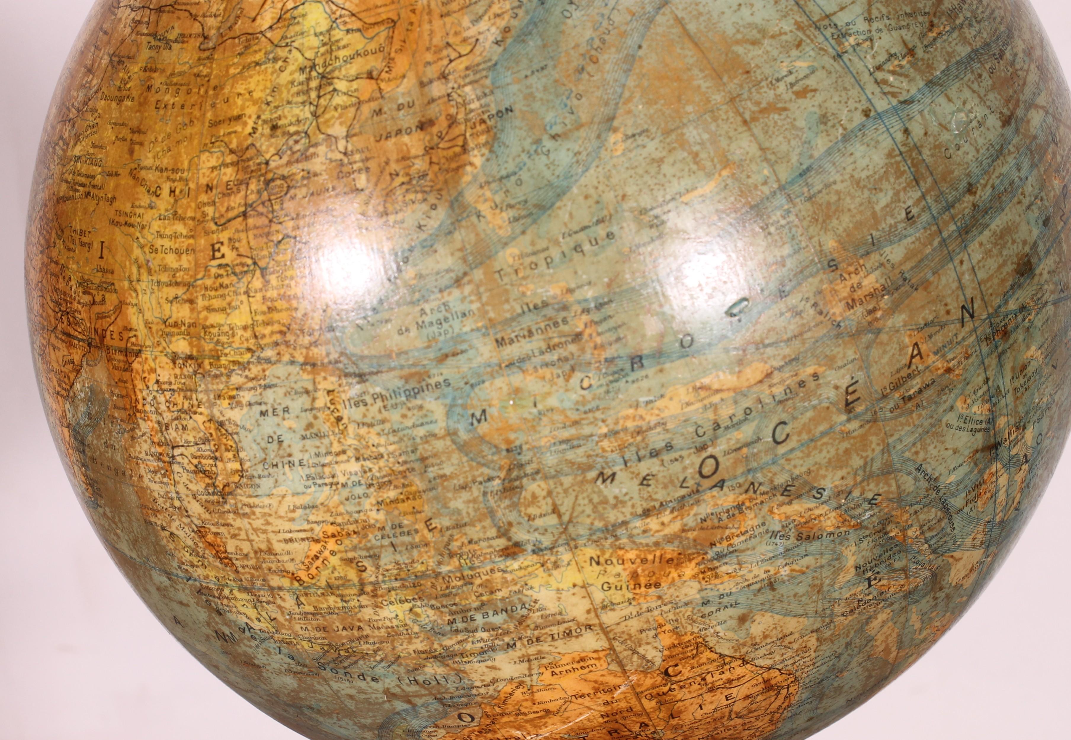 Bois J. Forest A' Paris Globe de bibliothèque du 19ème siècle en vente