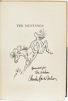 J. Frank DOBIE. The Mustangs. 1ST ED 1952 INSCRIBED WITH AN ORIGINAL DRAWING !