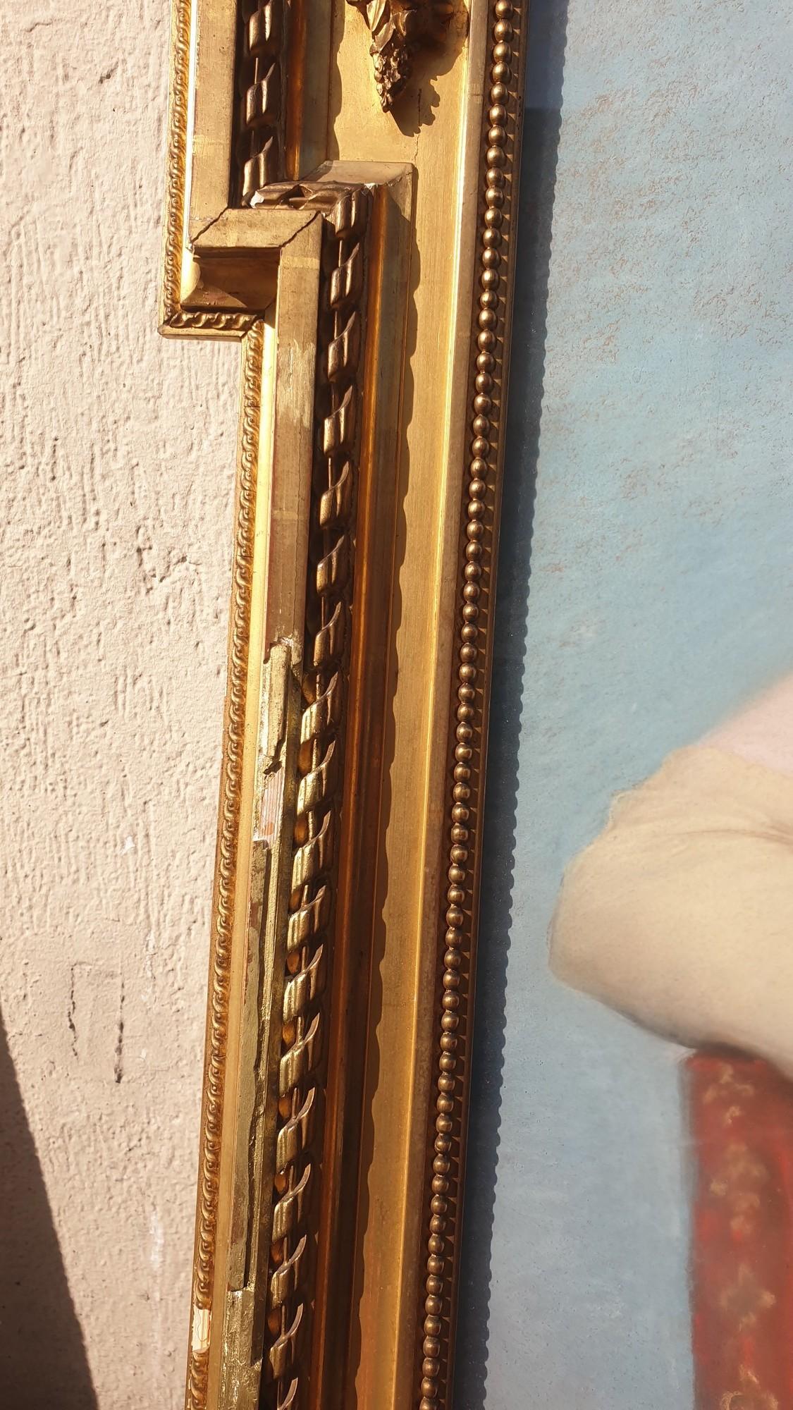 J Frappa, Ritratto di giovane donna, pastello, XIX secolo in vendita 1