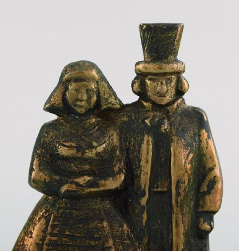J. Frödiig:: schwedischer Bildhauer:: Bronzeskulptur auf Marmorsockel:: Mitte des 20 (Dänisch) im Angebot