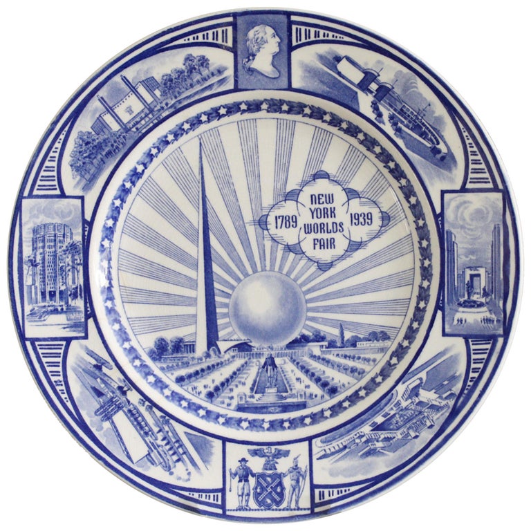 J and G Meakin New York Worlds Fair Commemorative Pottery Plate, 1939