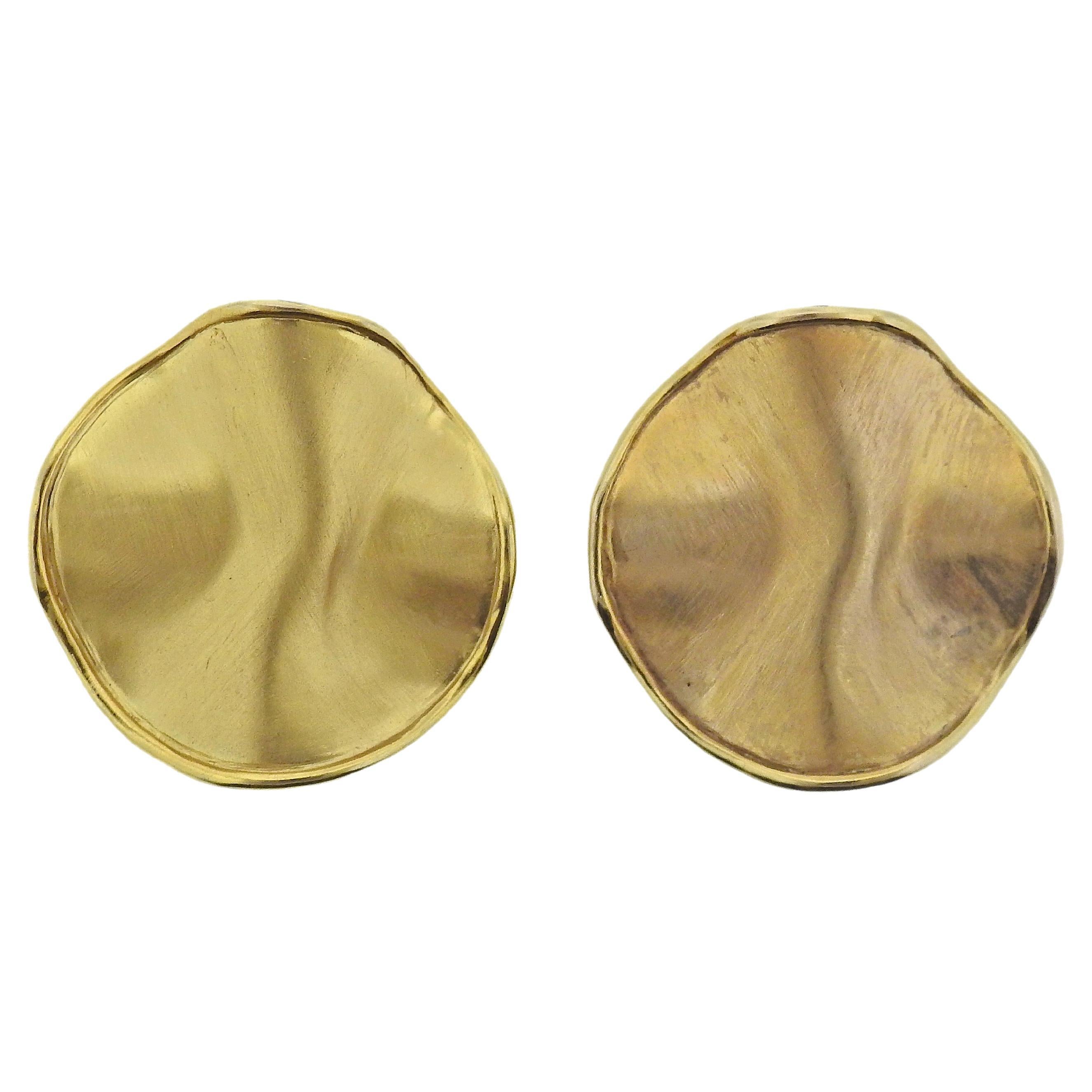 J. Gabriel Modernist Large Gold Earrings For Sale