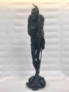 J. Gautier Dark Bronze Sculpteur "the Evil", France, 1930