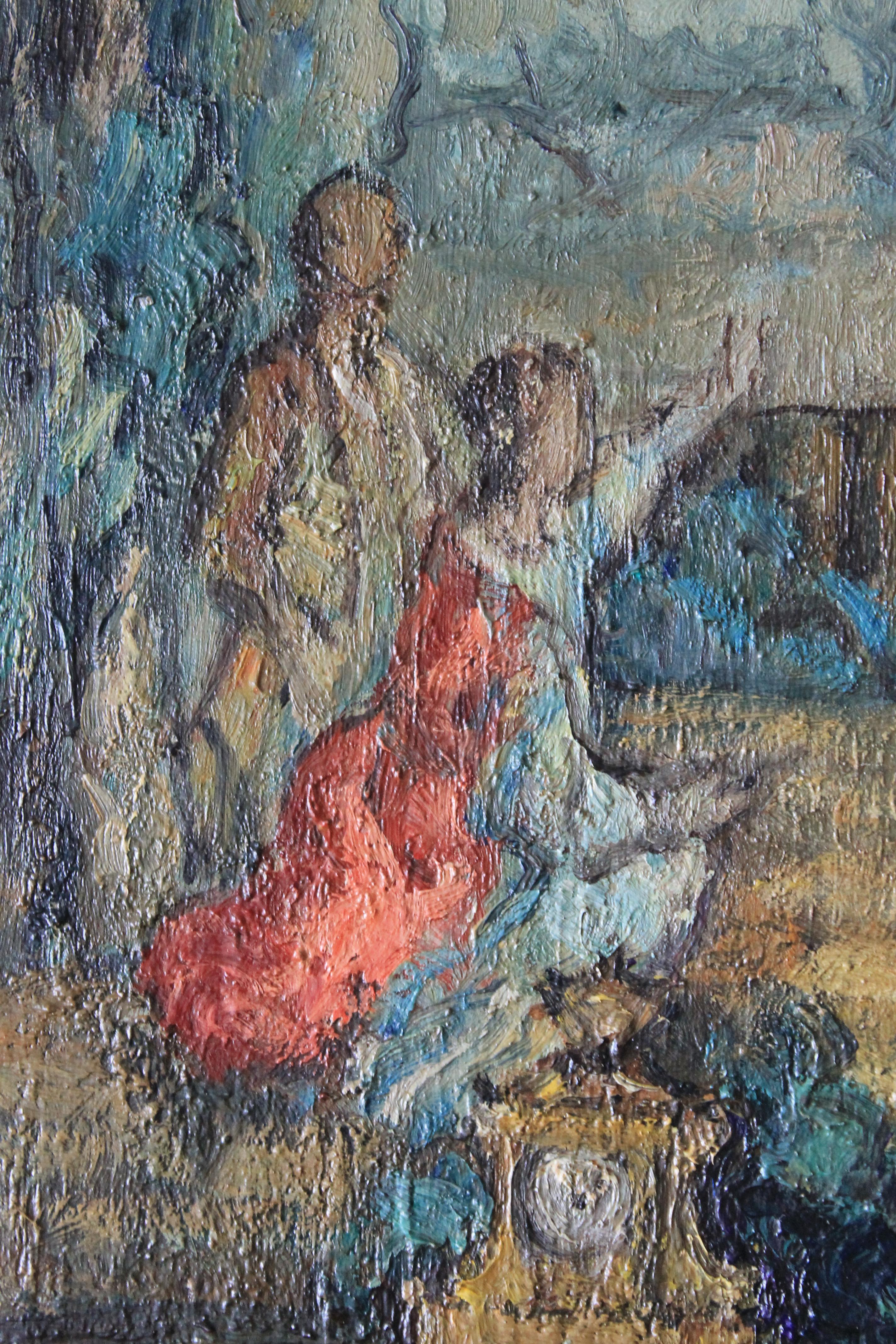 Interieur-Ölgemälde, Vignette und Wandteppich 2