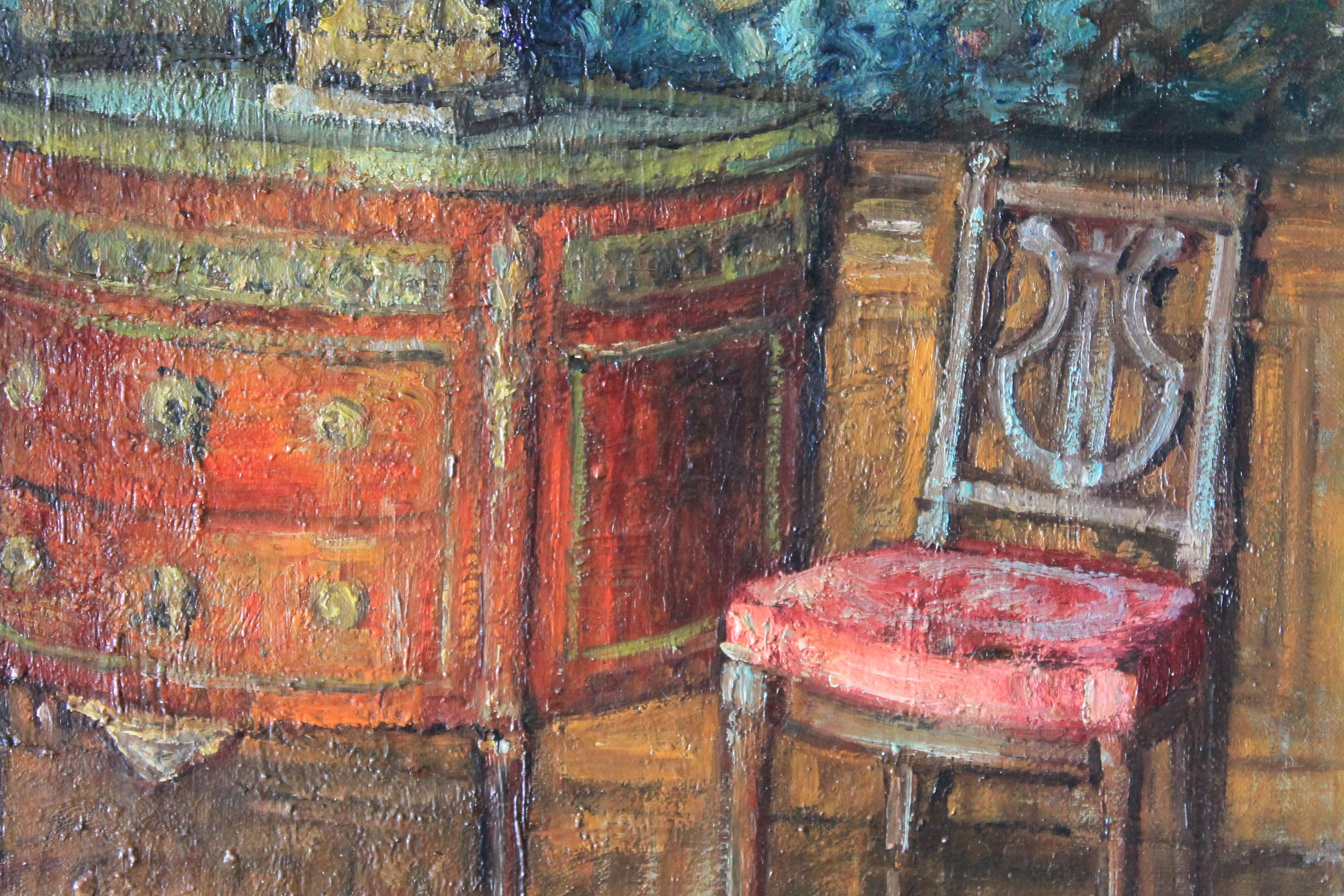 Interieur-Ölgemälde, Vignette und Wandteppich 3