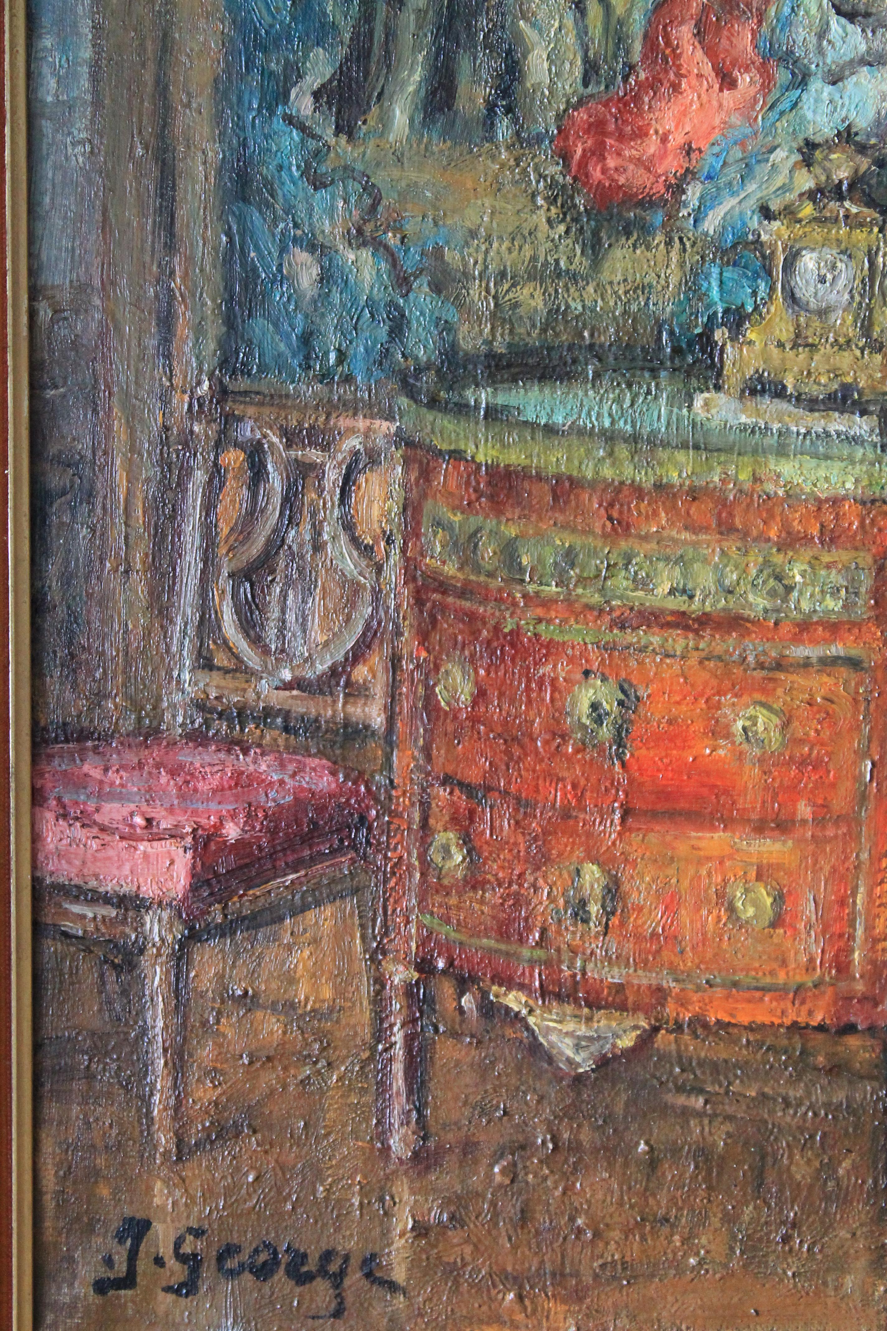Interieur-Ölgemälde, Vignette und Wandteppich 4