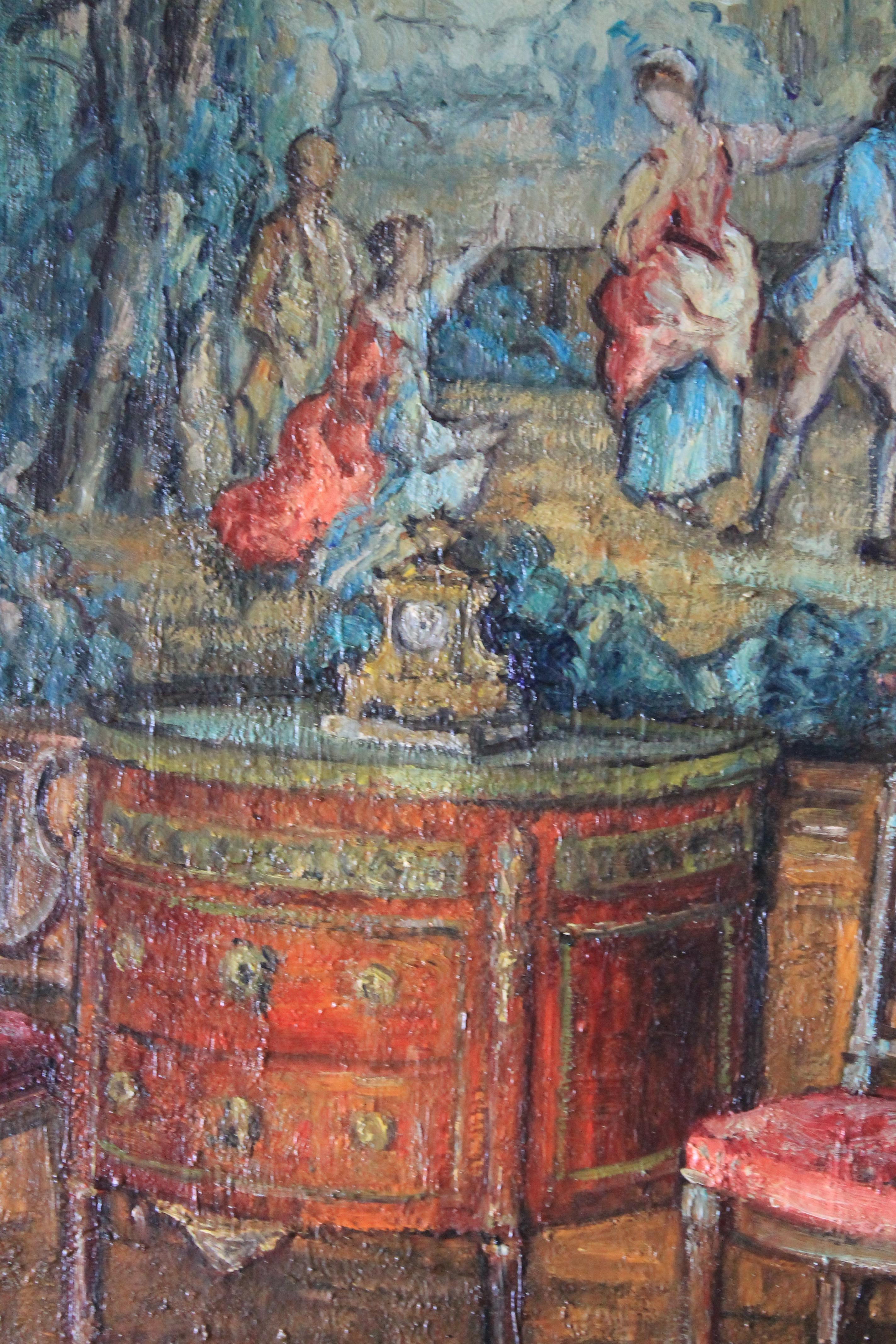 Interieur-Ölgemälde, Vignette und Wandteppich 5