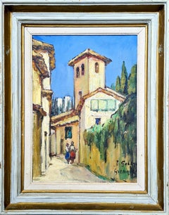 Óleo sobre lienzo de mediados del siglo XX Vista de Granada