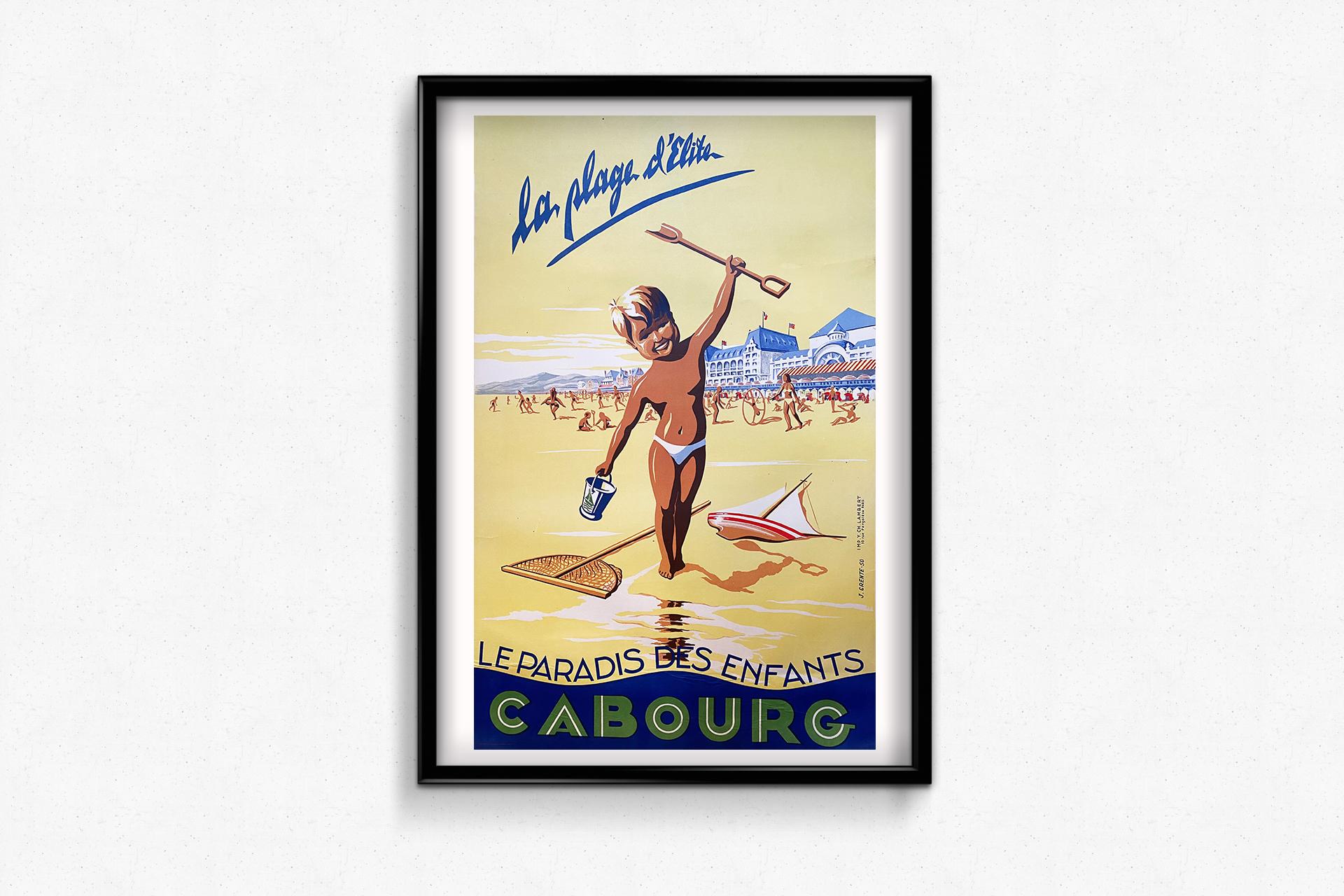 This poster presents the famous seaside resort of Cabourg, which offers nearly 4 kilometers of fine sand to enjoy the fresh air of the seaside and try different sports activities with the family.

This beautiful poster shows a child playing on a