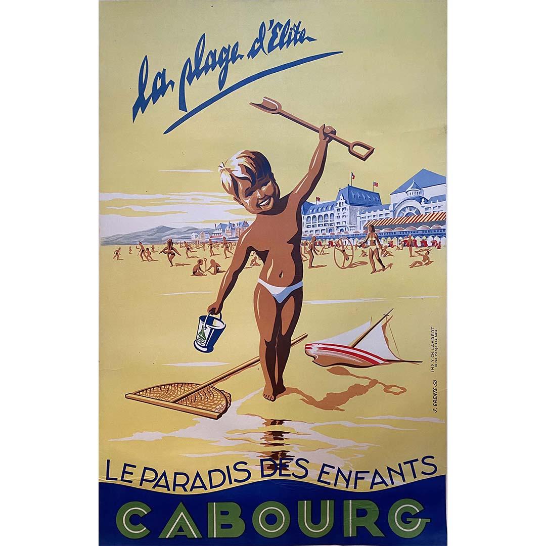 1950 Original Poster by Grente for the famous seaside resort of Cabourg For Sale 1