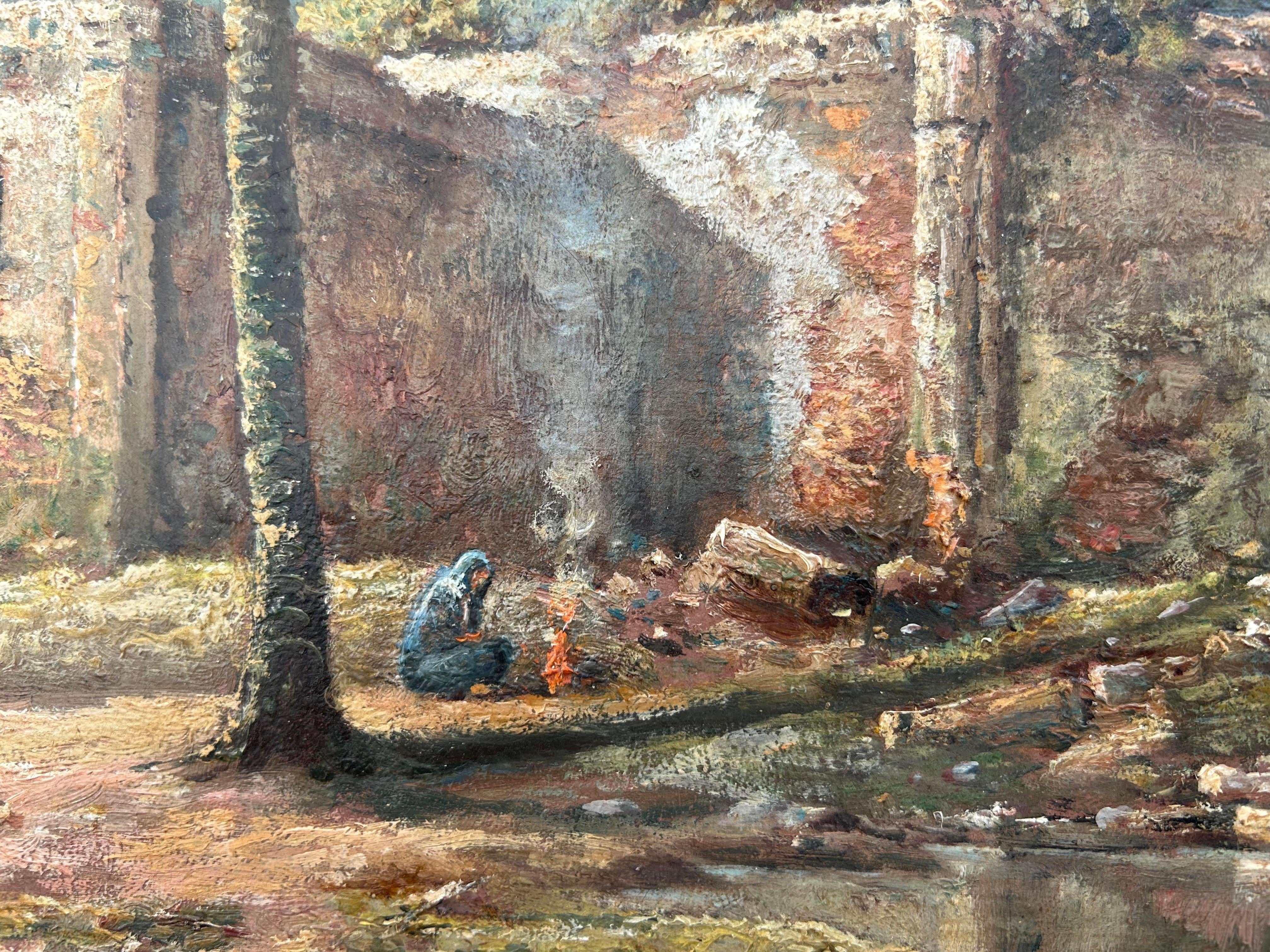 India Olio su tela Paesaggio 1901 Listato Artista britannico Firmato Pittoresco 6