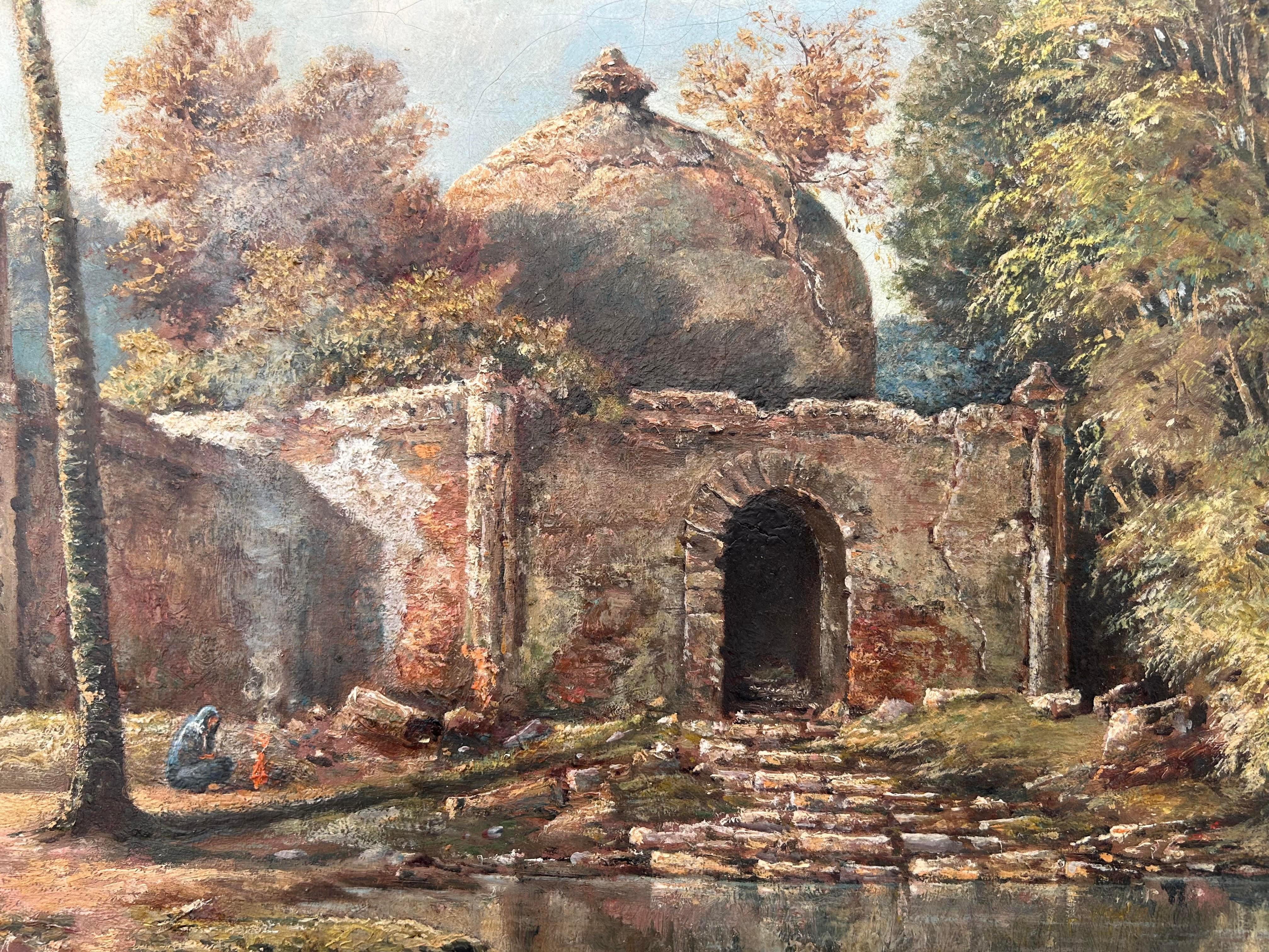 India Olio su tela Paesaggio 1901 Listato Artista britannico Firmato Pittoresco 4
