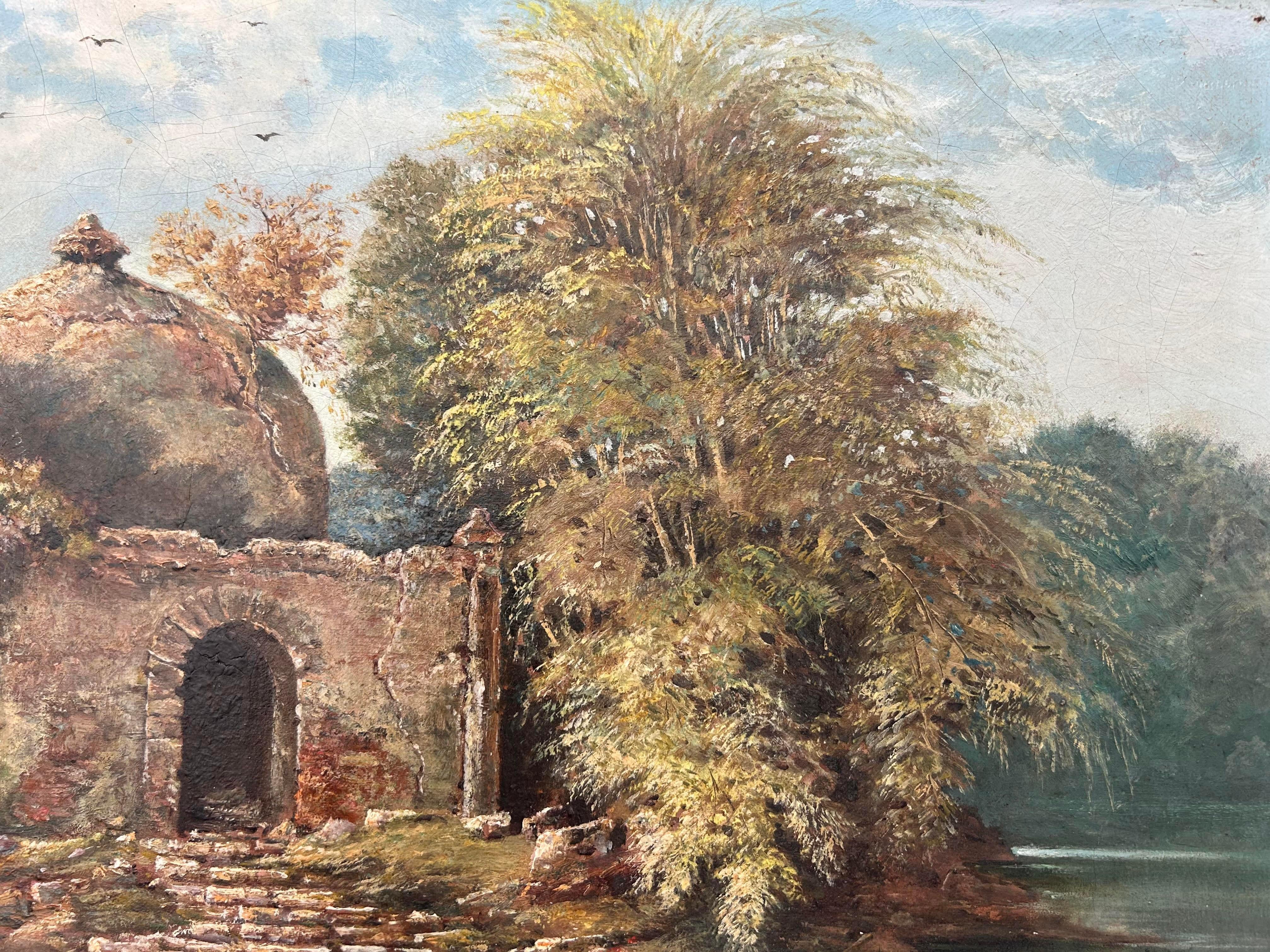 India Olio su tela Paesaggio 1901 Listato Artista britannico Firmato Pittoresco 5
