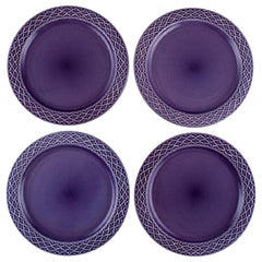 J. H. Quistgaard for Bing & Grondahl. Four Purple "Cordial Palet" Dinner Plates