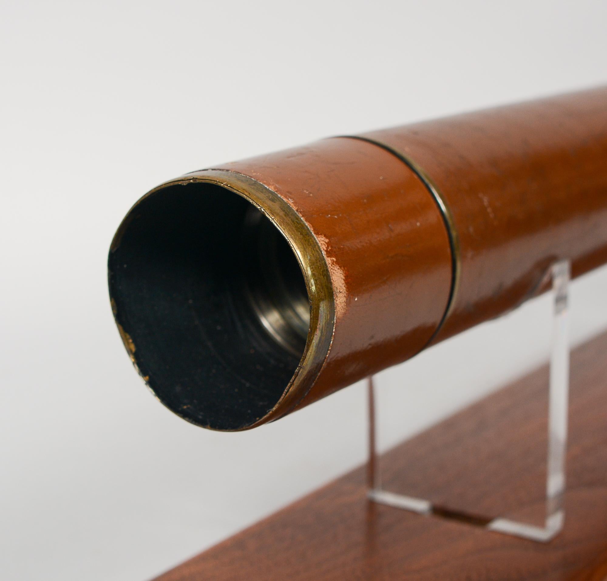 Laiton J. H. Steward London Quick Focus Marksman - Lunette de caméra télescope en laiton et cuir