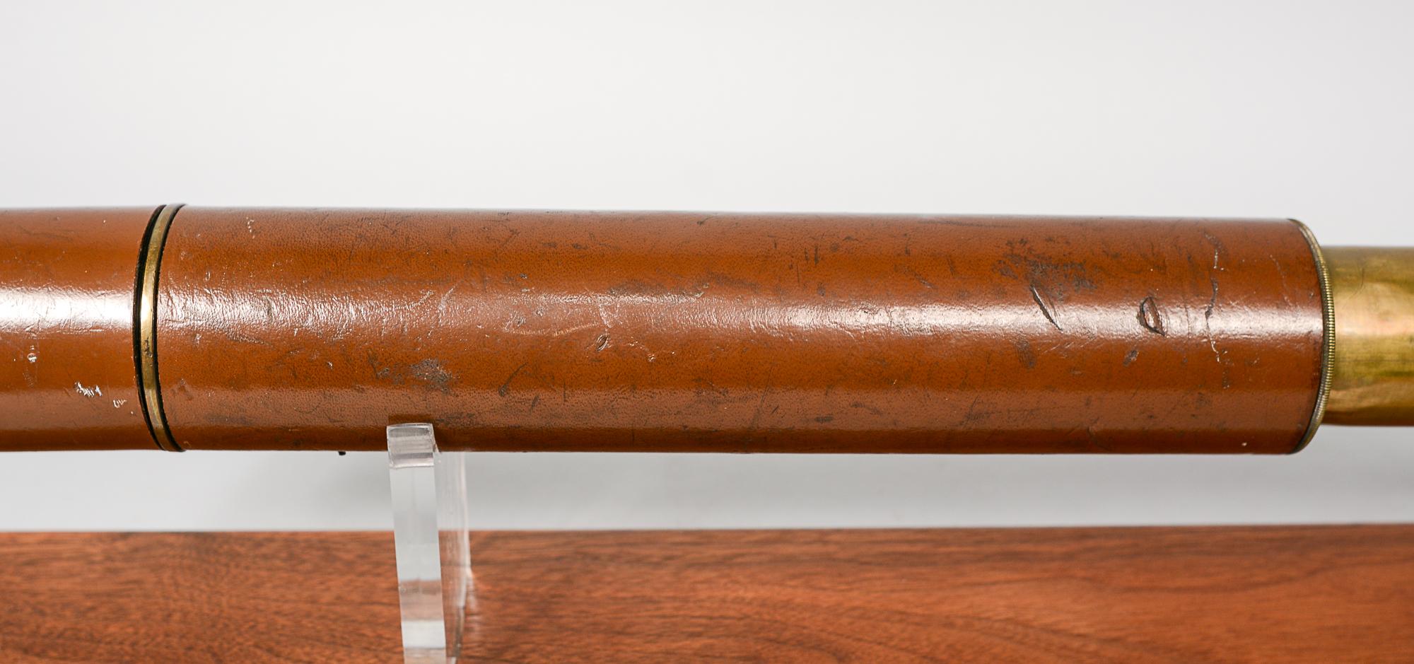 J. H. Steward London Quick Focus Marksman - Lunette de caméra télescope en laiton et cuir 2