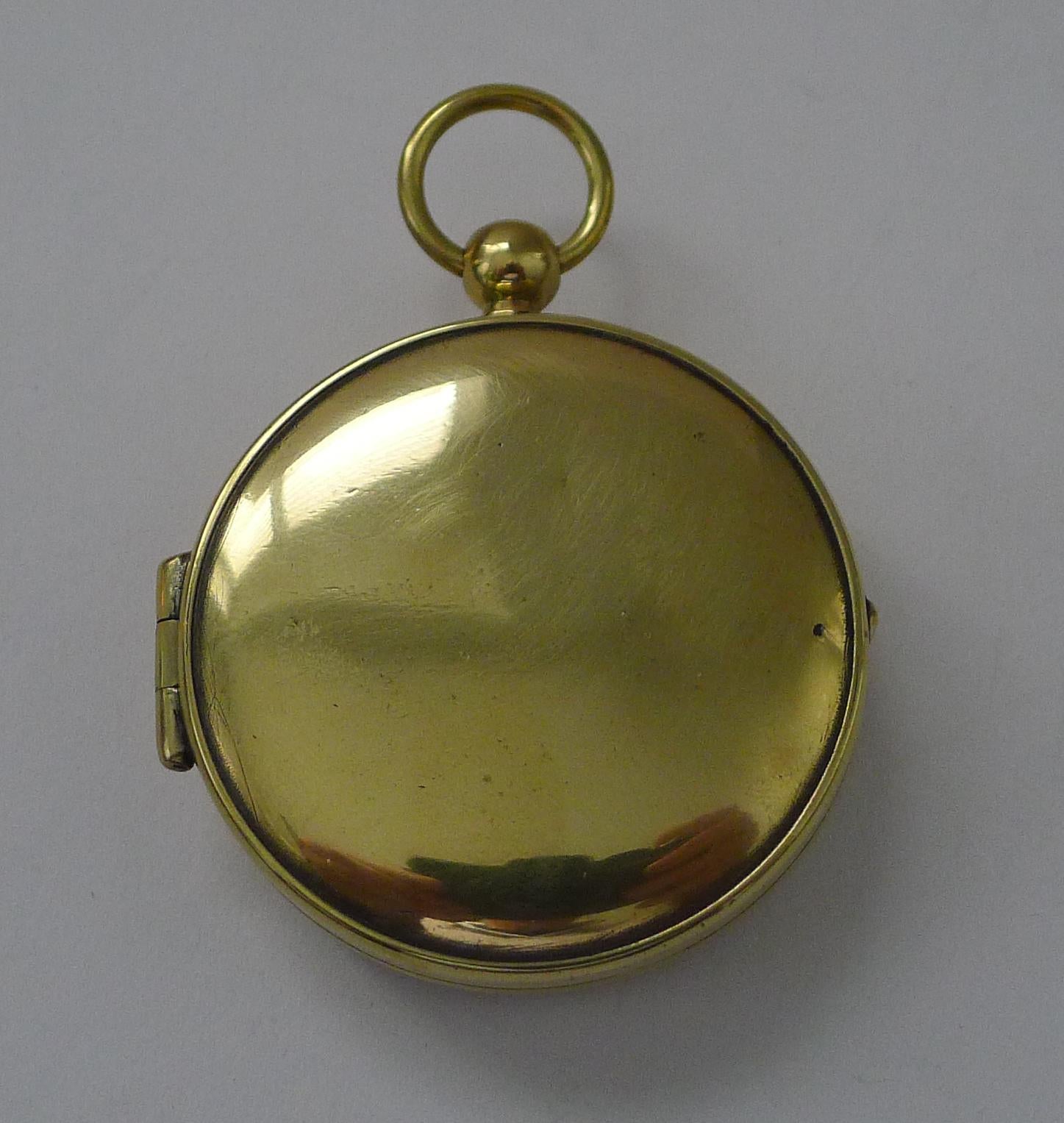 A J. H. Steward Singer's Patent-type Pocket Military Compass, dating from c.1890 - 1910. This compass featured in the 1909 edition of the J. H. Steward catalogue of Military Instruments. The mother-of-pearl compass card is hand painted in the