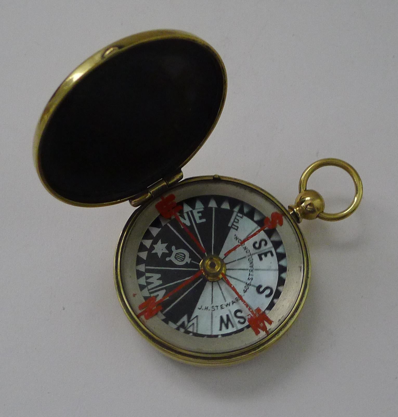 J. H. Steward Pocket Military Compass c.1890 In Good Condition In Bath, GB