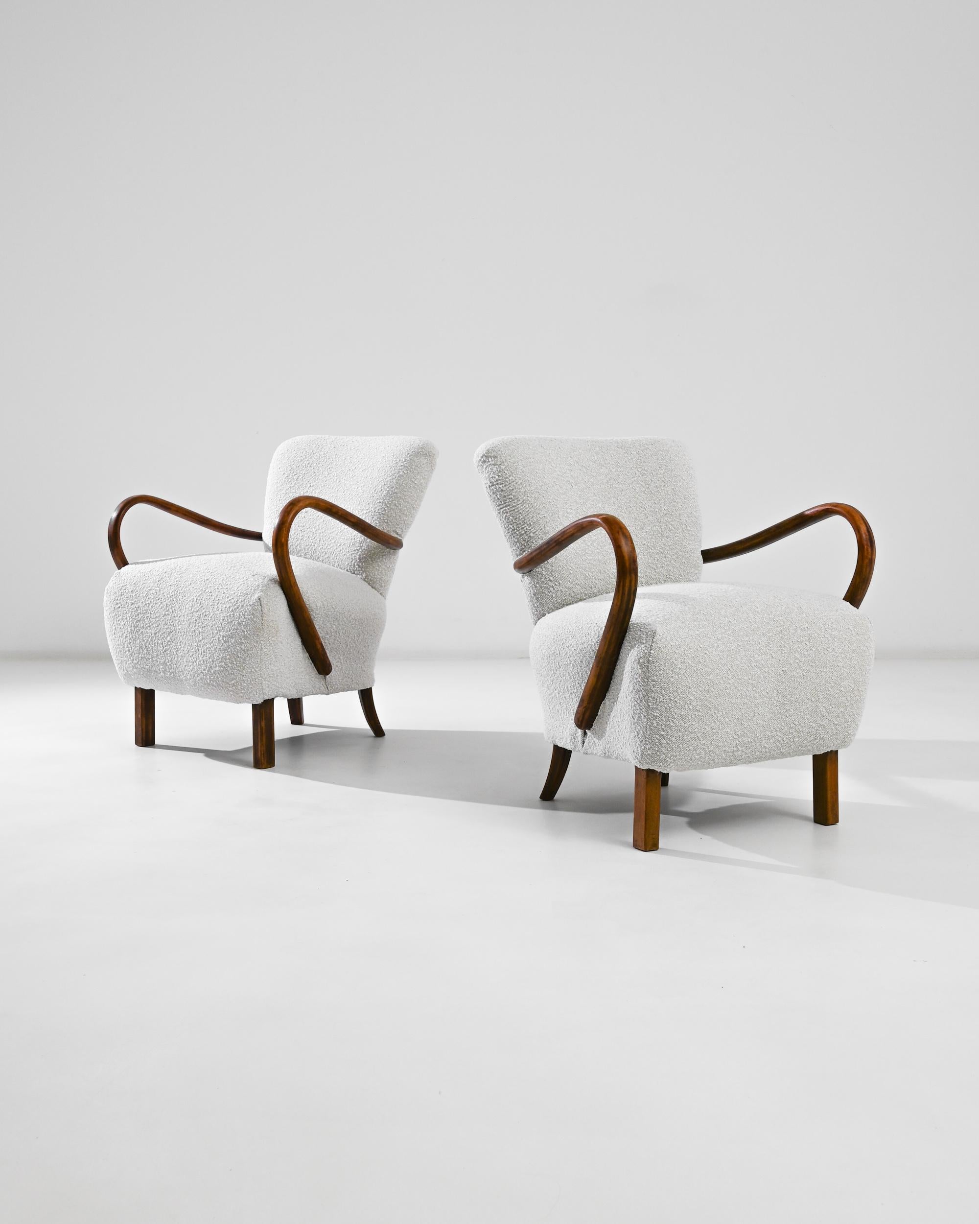 Art Deco J. Halabala Cocktail Chairs, A Pair