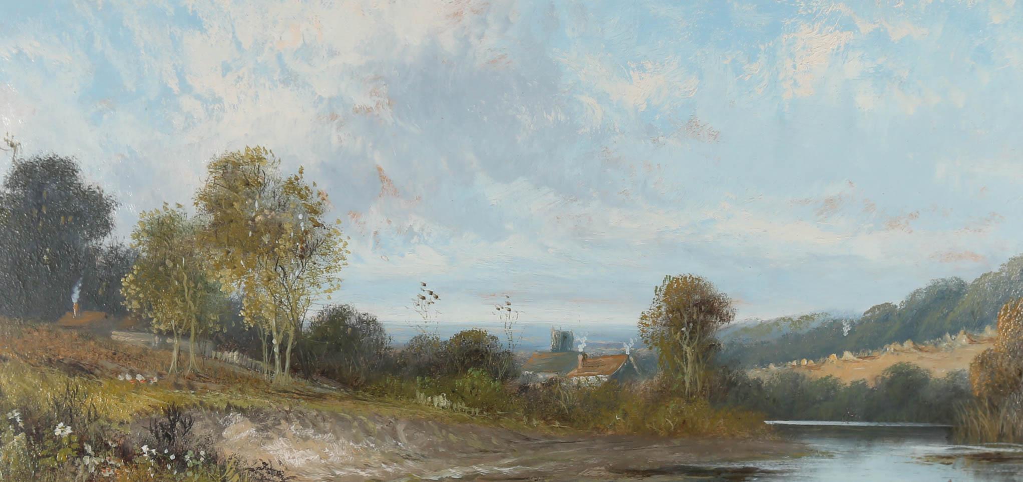 J. Hall - Olio dei primi del Novecento incorniciato, 