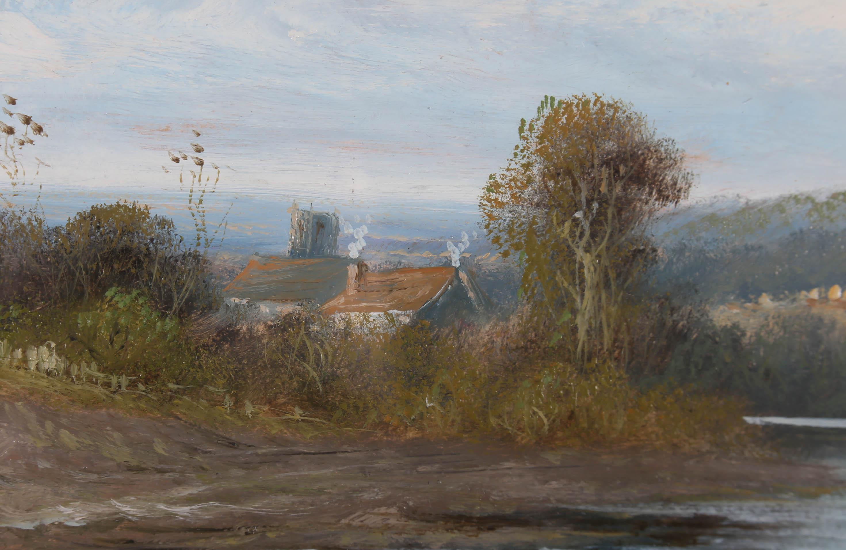 J. Hall - Olio dei primi del Novecento incorniciato, 