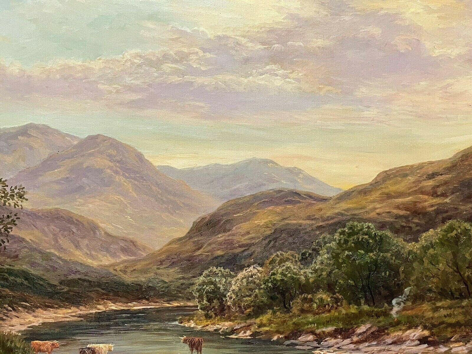 SIGNED SCOTTISH HIGHLANDS LOCH SCENE BRITISH OIL PAINTING - J. HAMILTON GEORGE - Brown Landscape Painting by J. Hamilton George