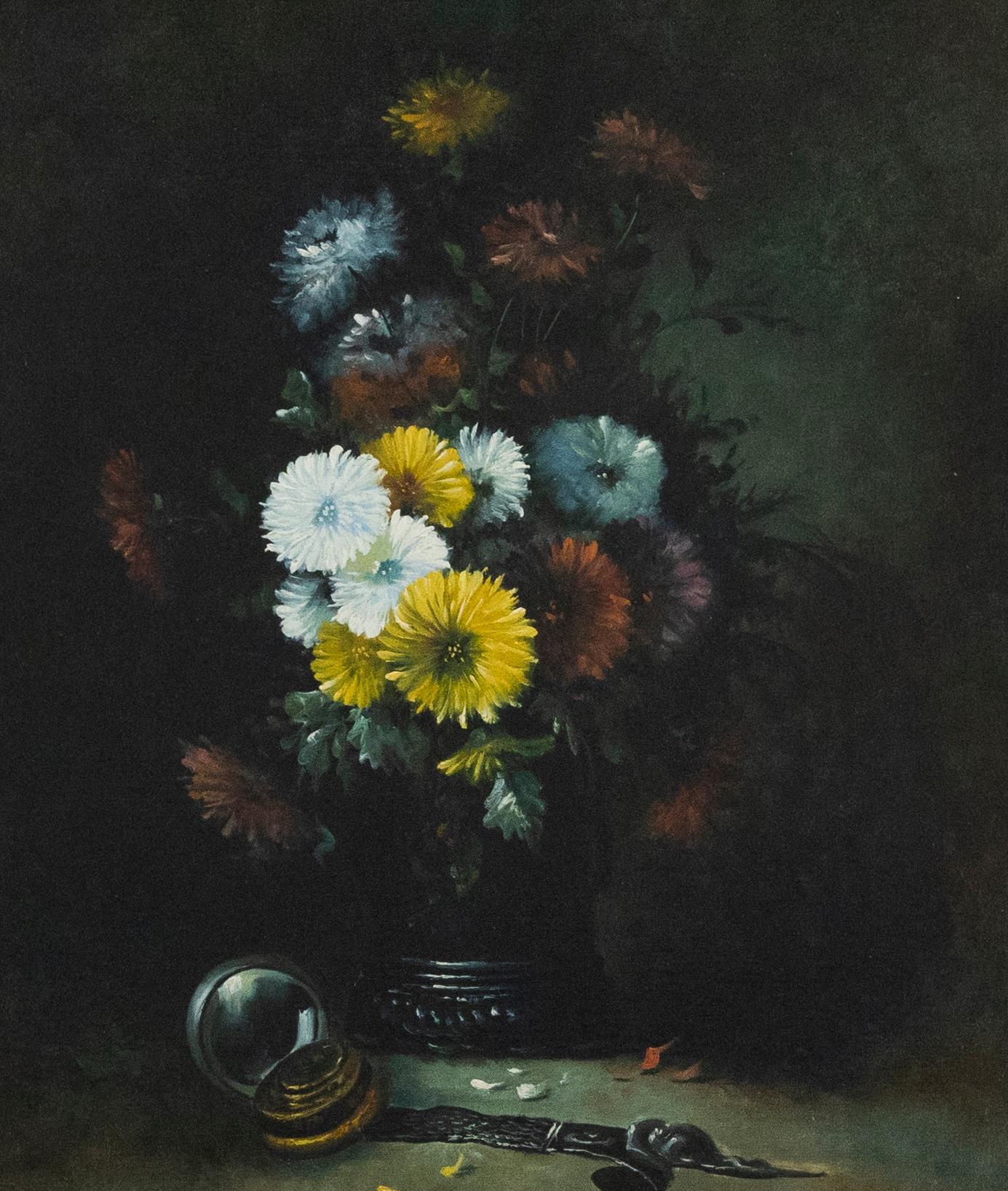 J. Harvey - Framed 20th Century Oil, Still Life of Flowers For Sale 3