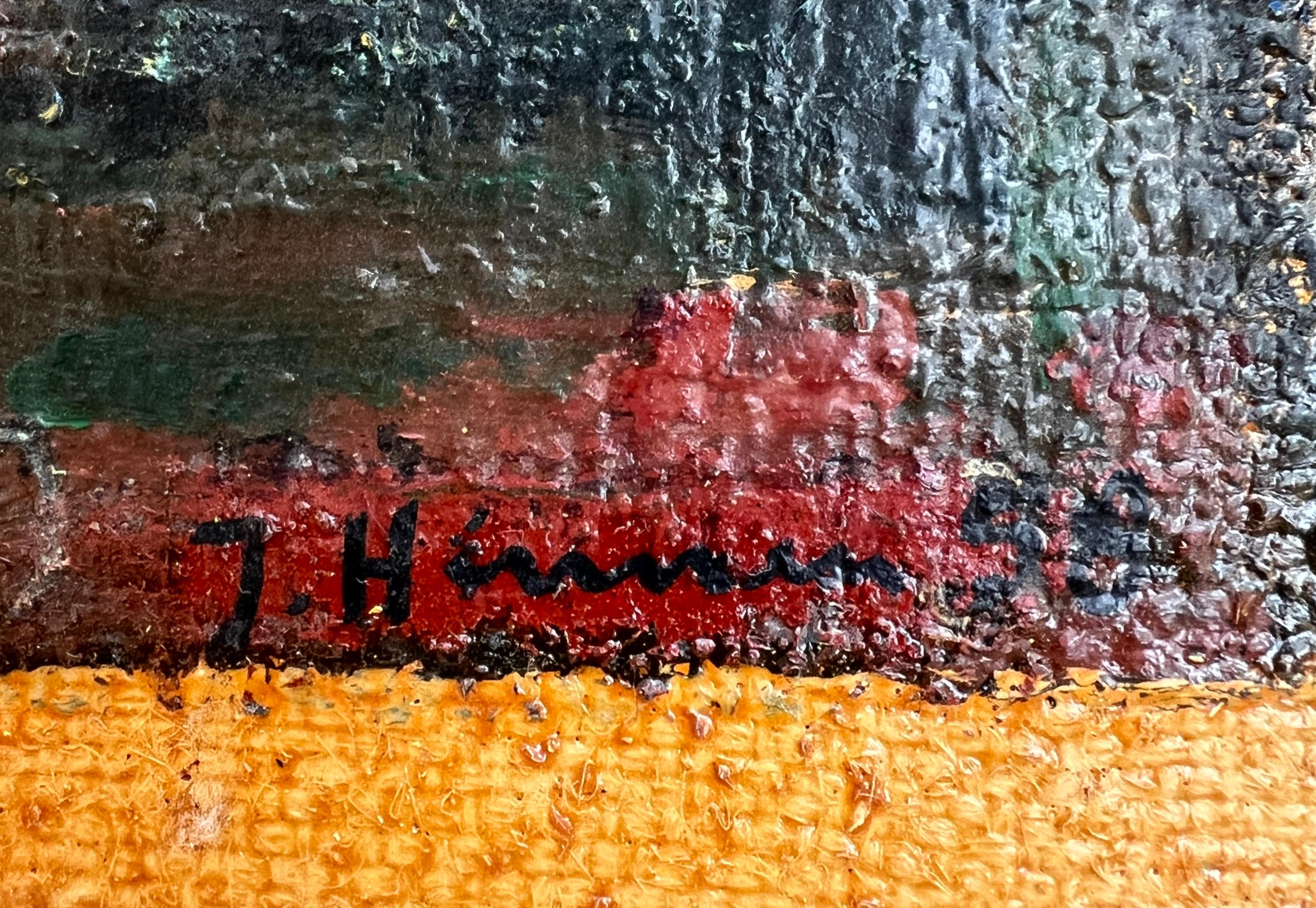Gemalte Landschaft (Schwarz), Landscape Painting, von J. Hinnen