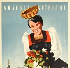 Original Vintage Poster For Austria Vorarlberg Autriche Osterreich Alps Travel