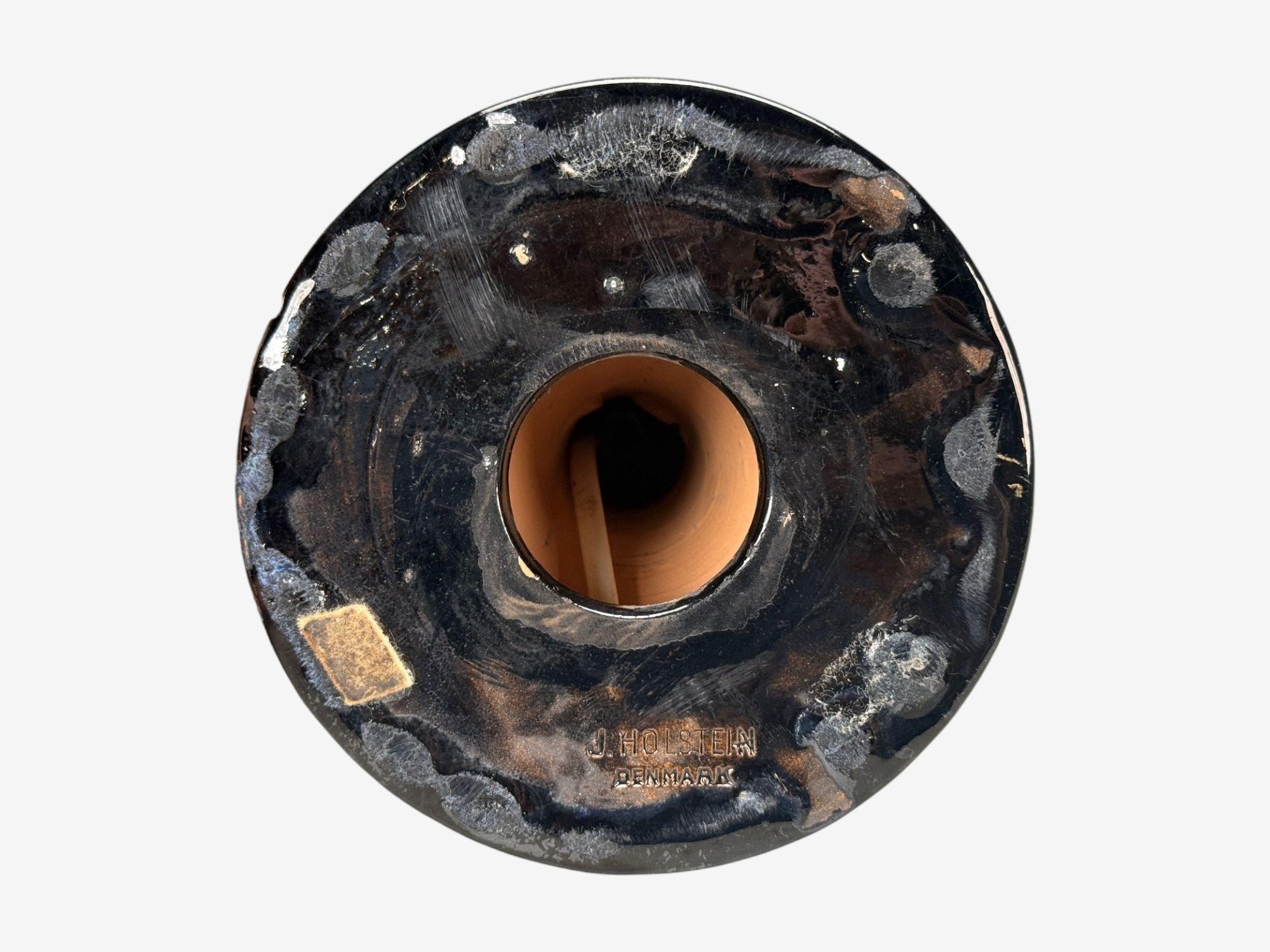 J. Holstein Keramik, grès bleu, lampe de table, Danemark, années 1960 en vente 2