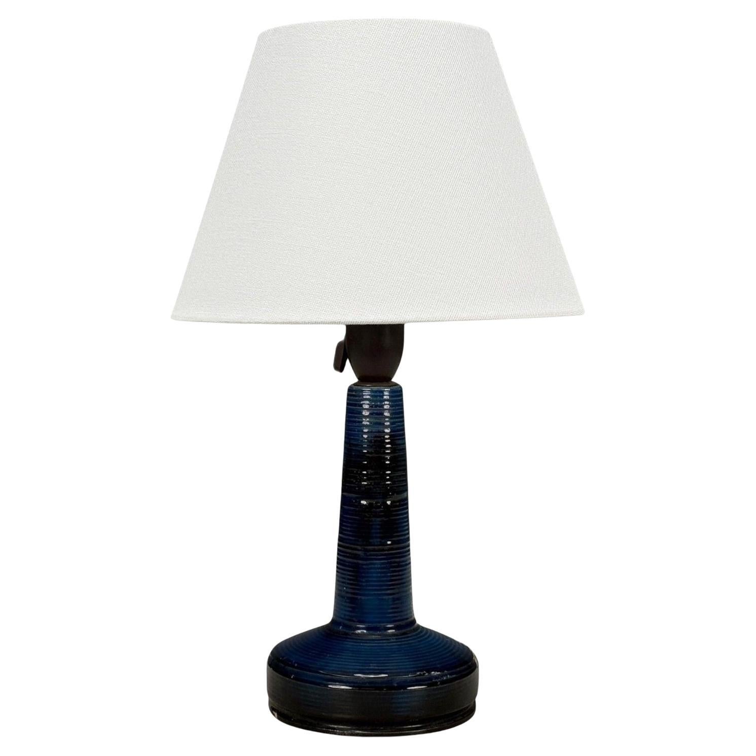 J. Holstein Keramik, grès bleu, lampe de table, Danemark, années 1960