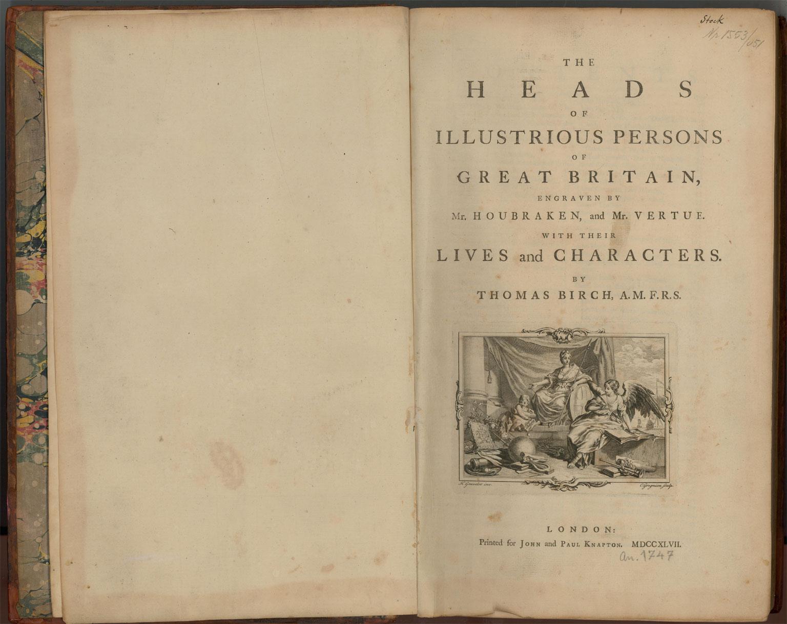 J. Houbraken & G. Vertue - 1747 Engravings, The Heads of Illustrious Persons 1