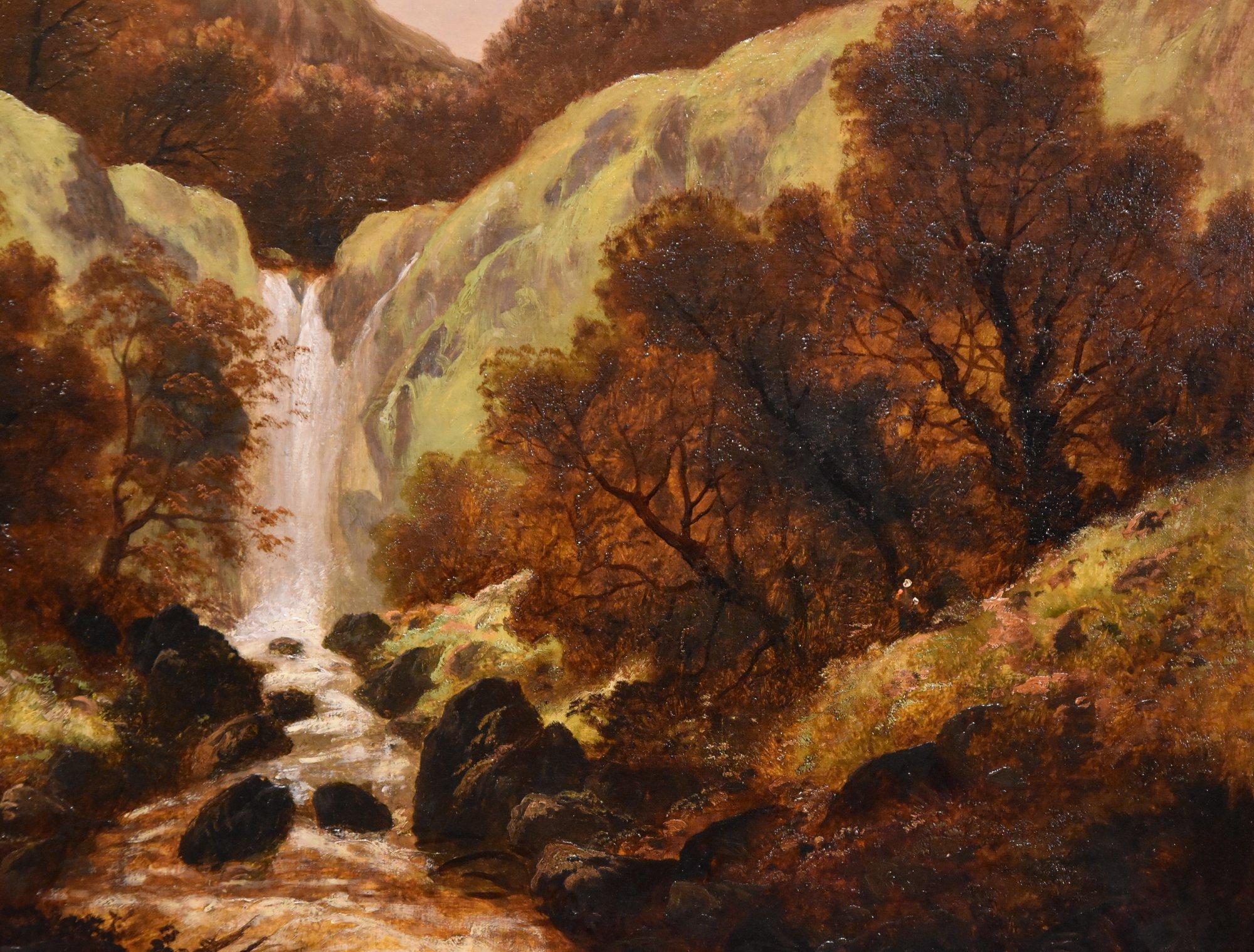 Paire de peintures à l'huile de J Howard « Highland Waterfalls » en vente 6