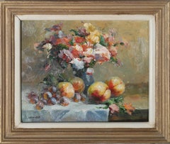 J. Howard - J. Howard - 20th Century Oil, Flowers and Peaches J. Howard - 20th Century Oil, Flowers and Peaches