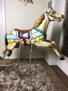J. Hübner Carved Wood Carousel Horse,  Early 20th Century, Germany