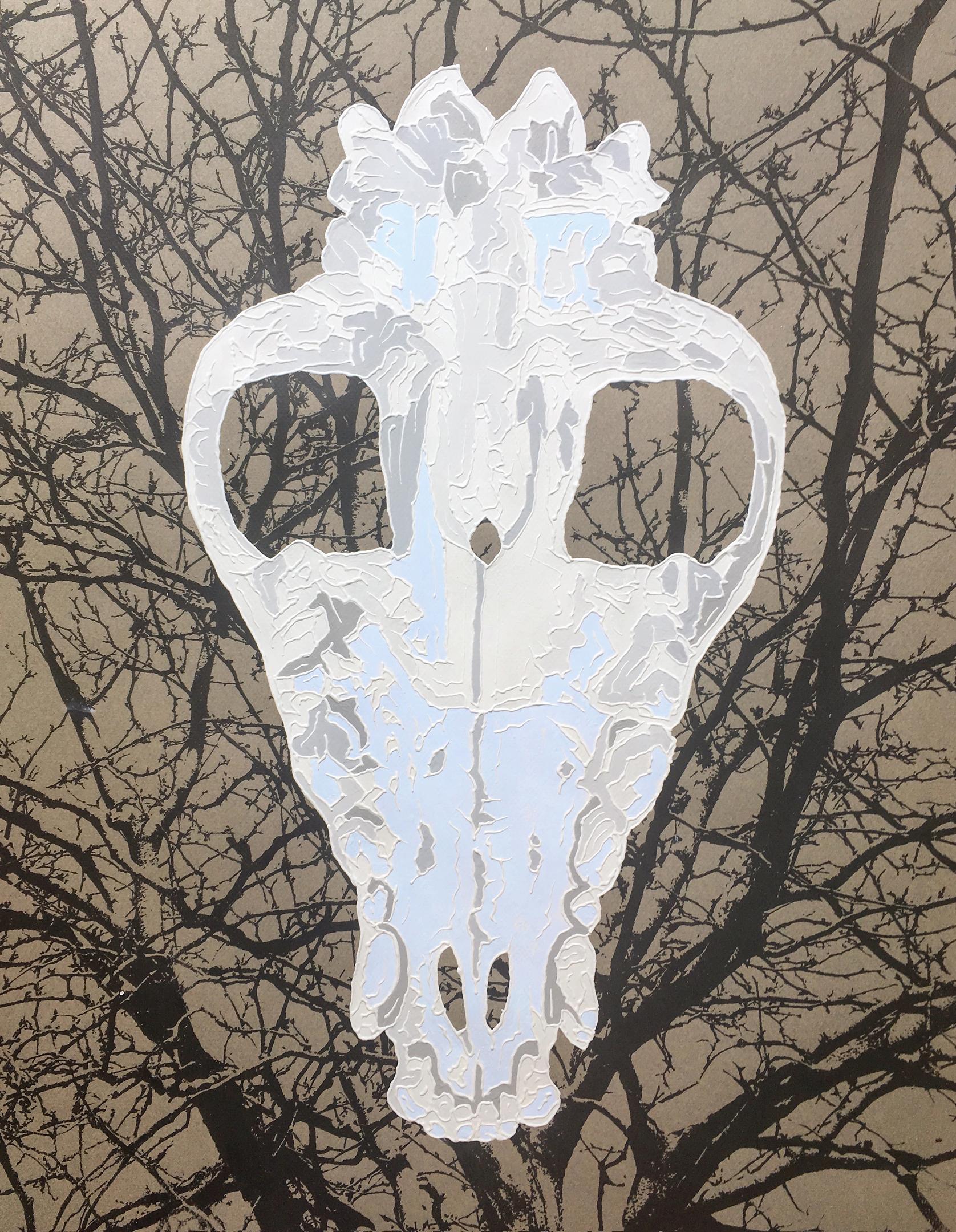J Ivcevich, Trail Natural History (Canine Invert), mixed media on paper, 2018 - Mixed Media Art by J. Ivcevich