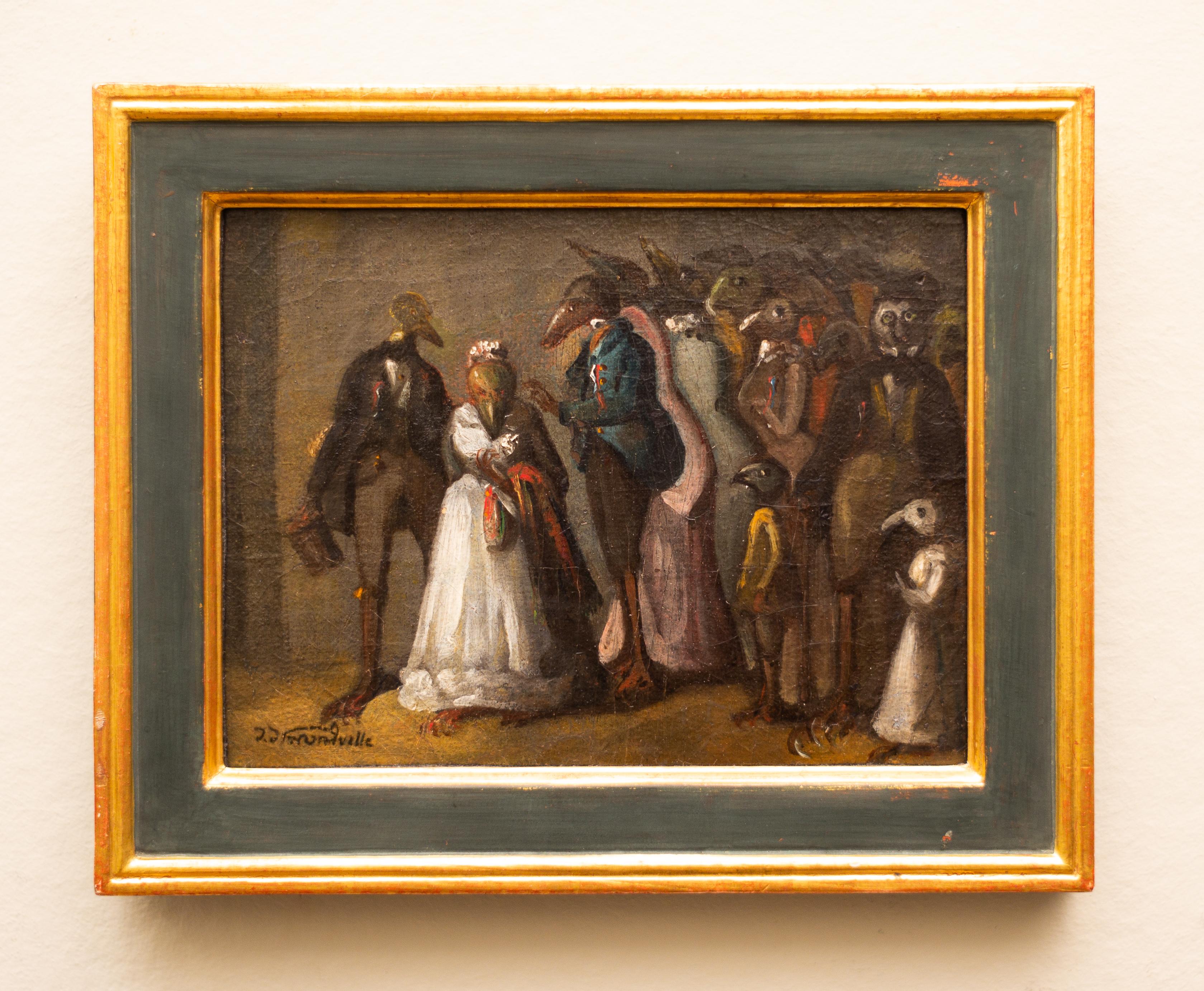 The Bird Wedding by Jean Ignace Isidore Gérard Grandville  - Painting by J. J. Grandville