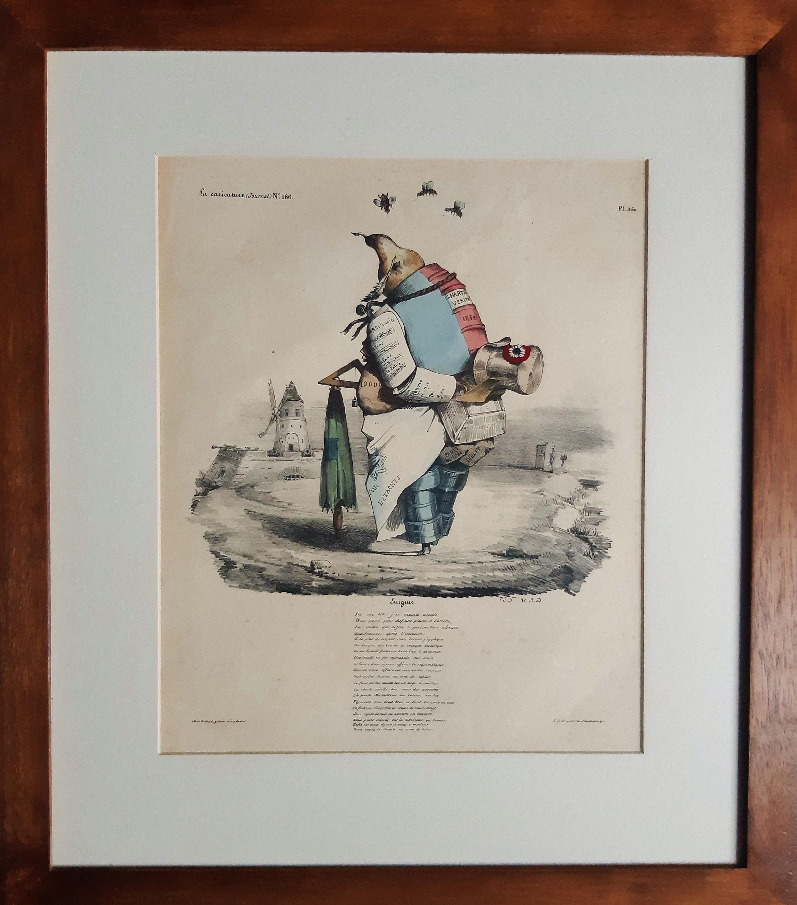 Enigme - Lithograph by J.J. Grandville - 1835 - Print by J. J. Grandville