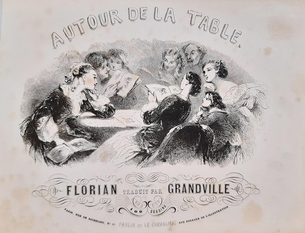 Florian traduit par Grandville – Seltenes Buch, illustriert von J. Grandville – 1852 – Print von J. J. Grandville