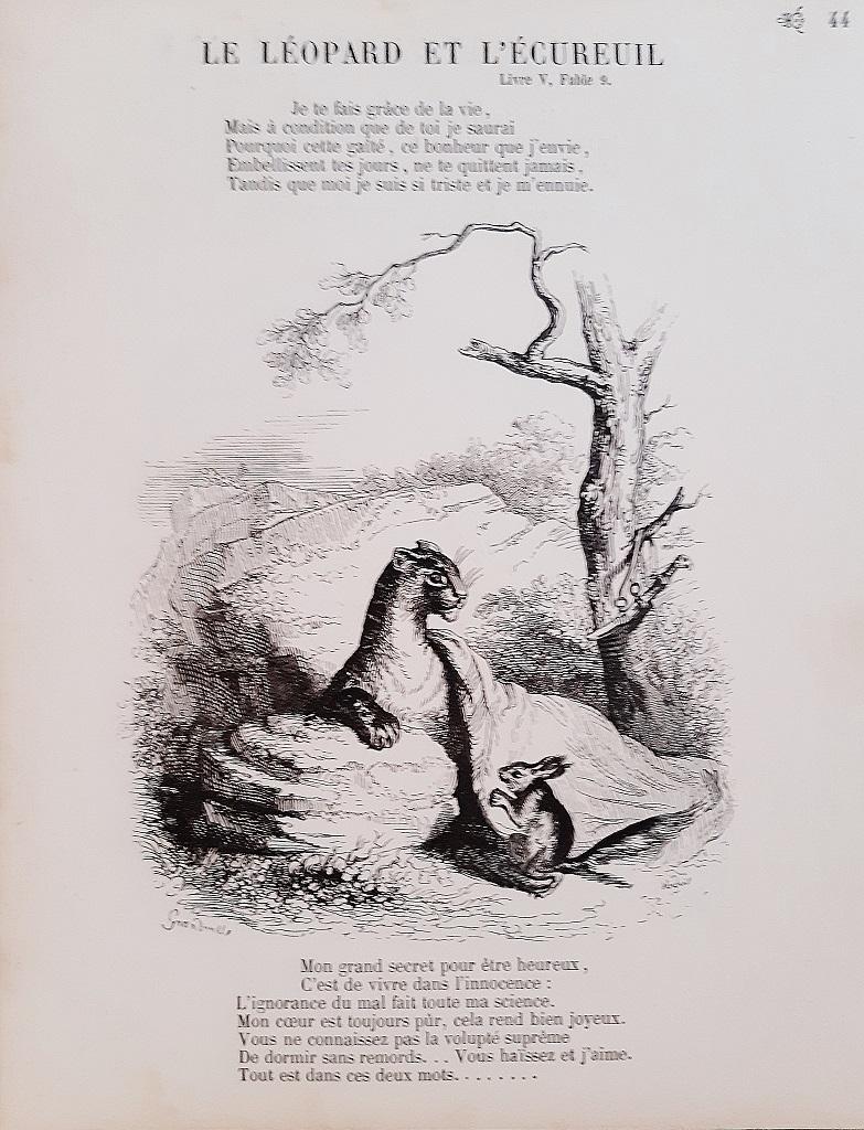 Florian traduit par Grandville – Seltenes Buch, illustriert von J. Grandville – 1852 (Moderne), Print, von J. J. Grandville