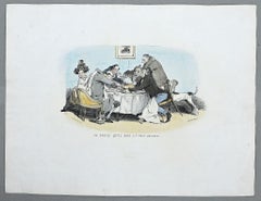 Je Crois qu''il est un peu Fermé - Lithographie d''après J.J. Grandvile- 1830