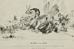 L’artillerie du Diable  - Lithograph by J.J. Grandville - 1834